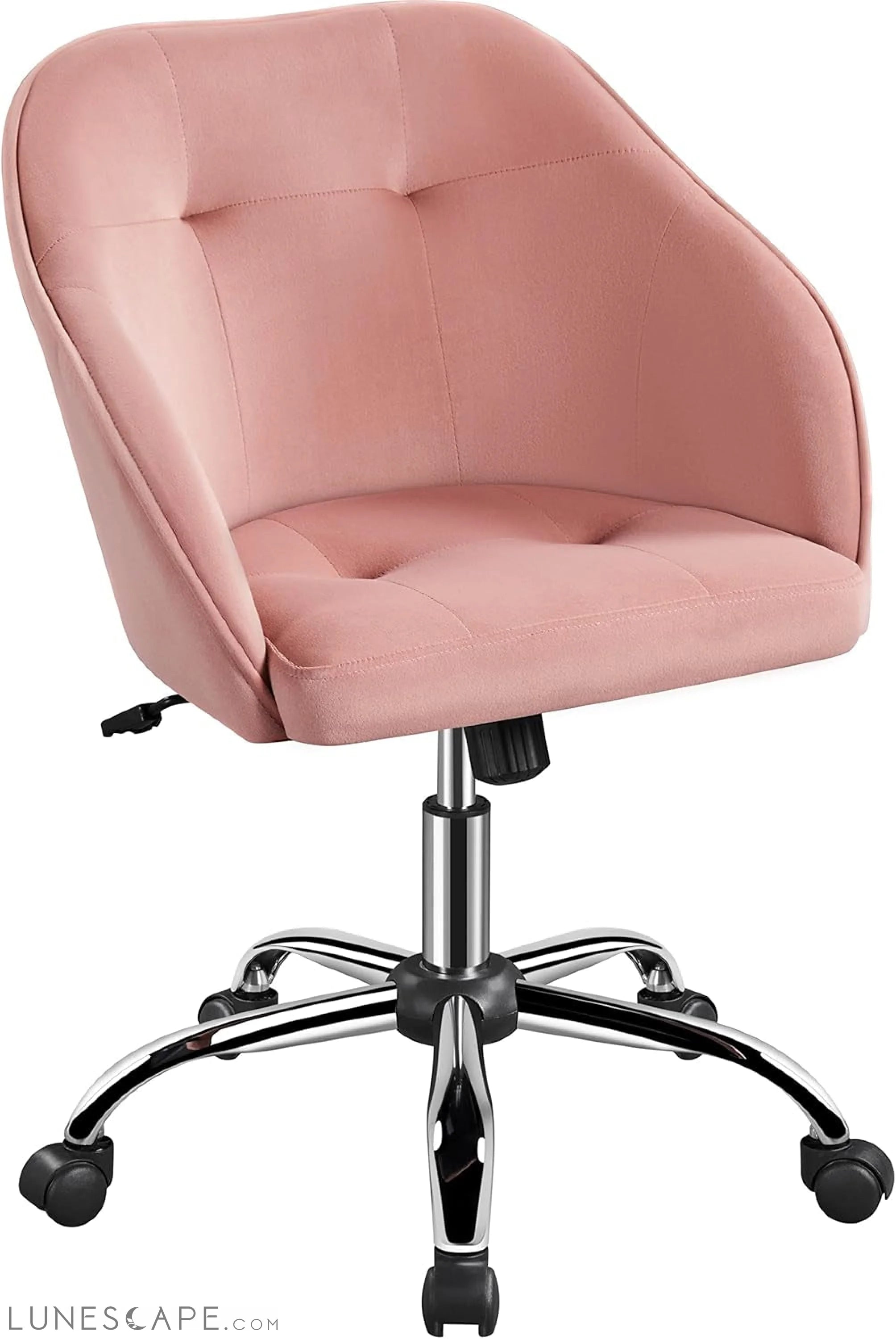 Comfy Desk Chair Cute Office Chair Pink Velvet Desk Chair Makeup Chair LUNESCAPE