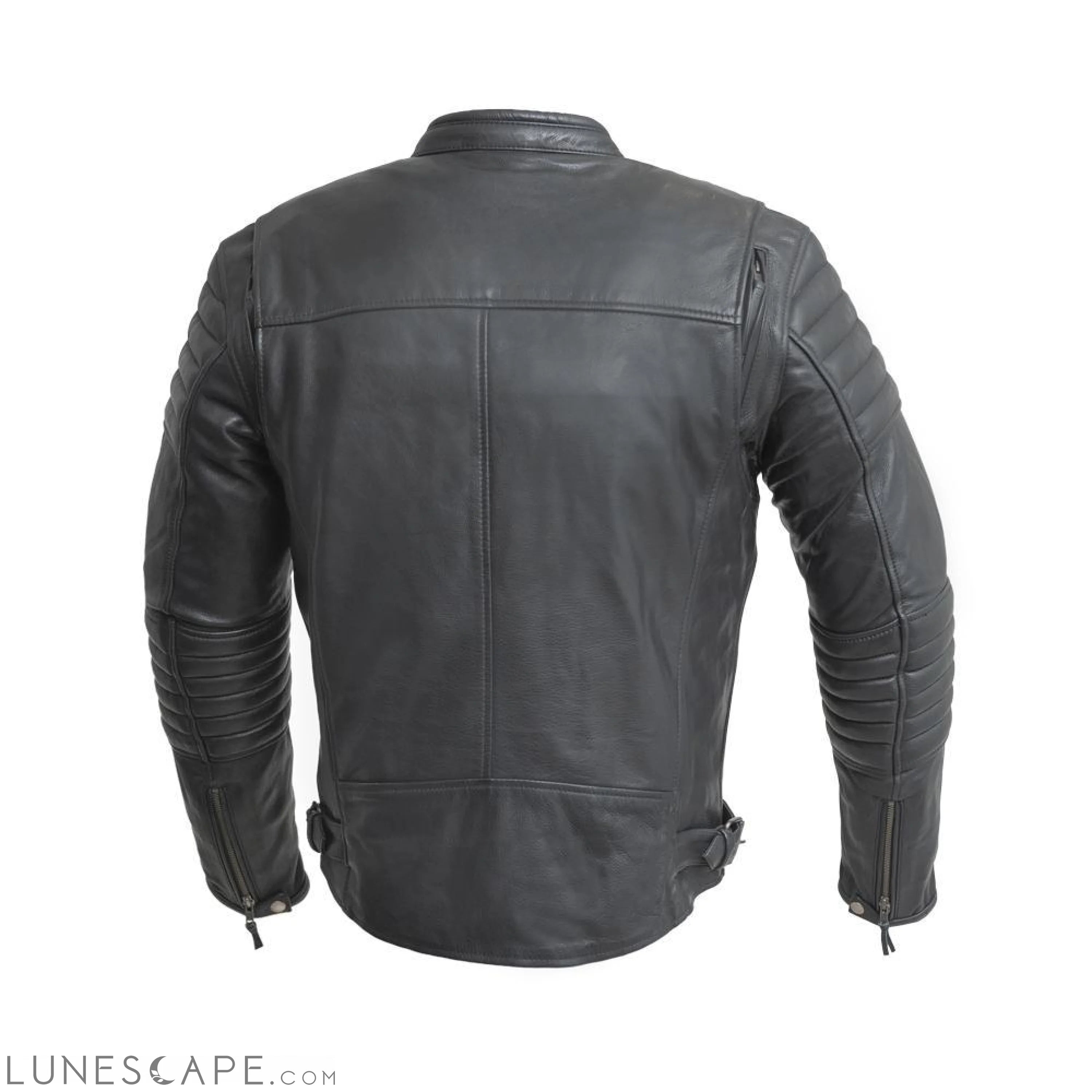 Commuter - Men's Motorcycle Leather Jacket (Black) LUNESCAPE