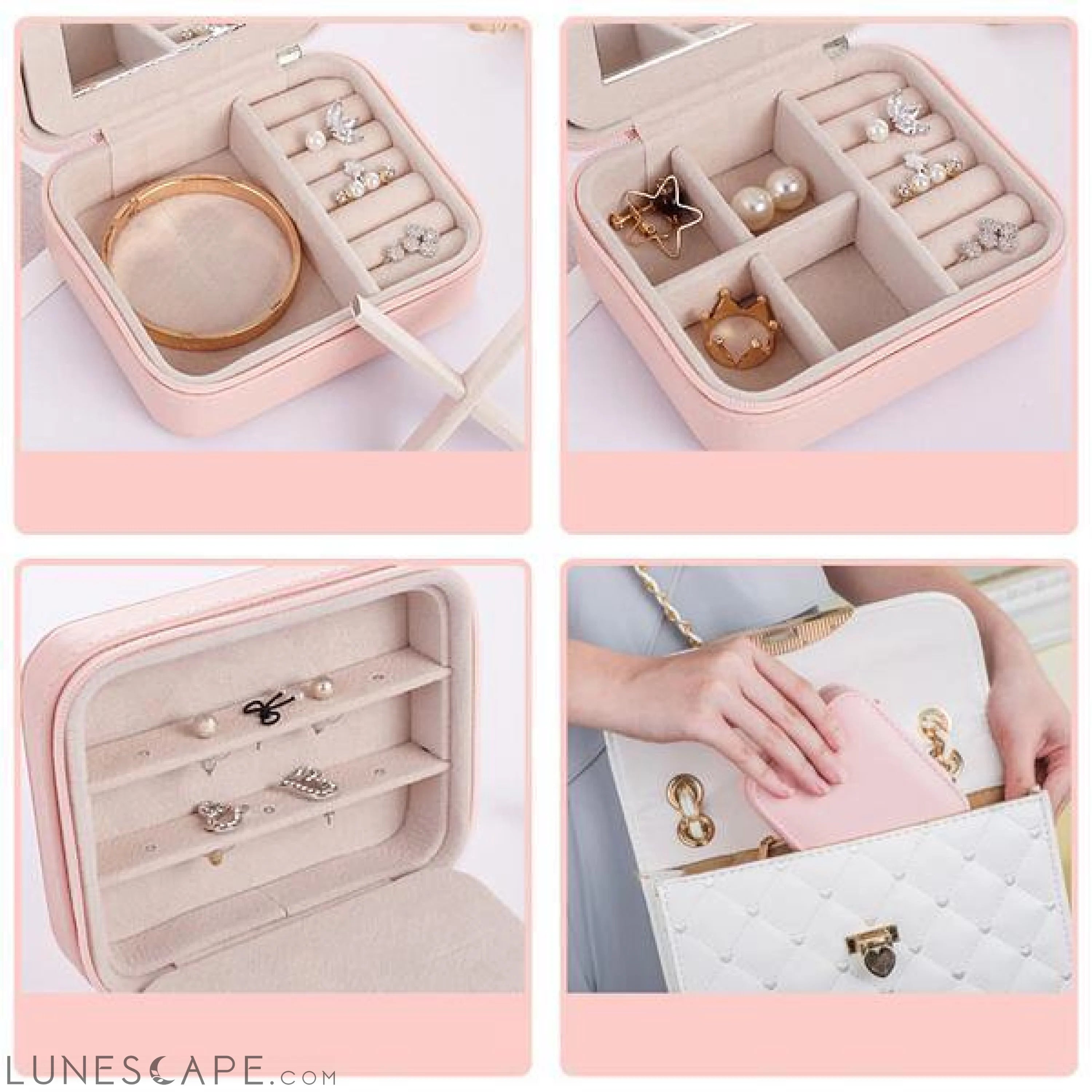 Compact Velvet Jewelry Case LUNESCAPE