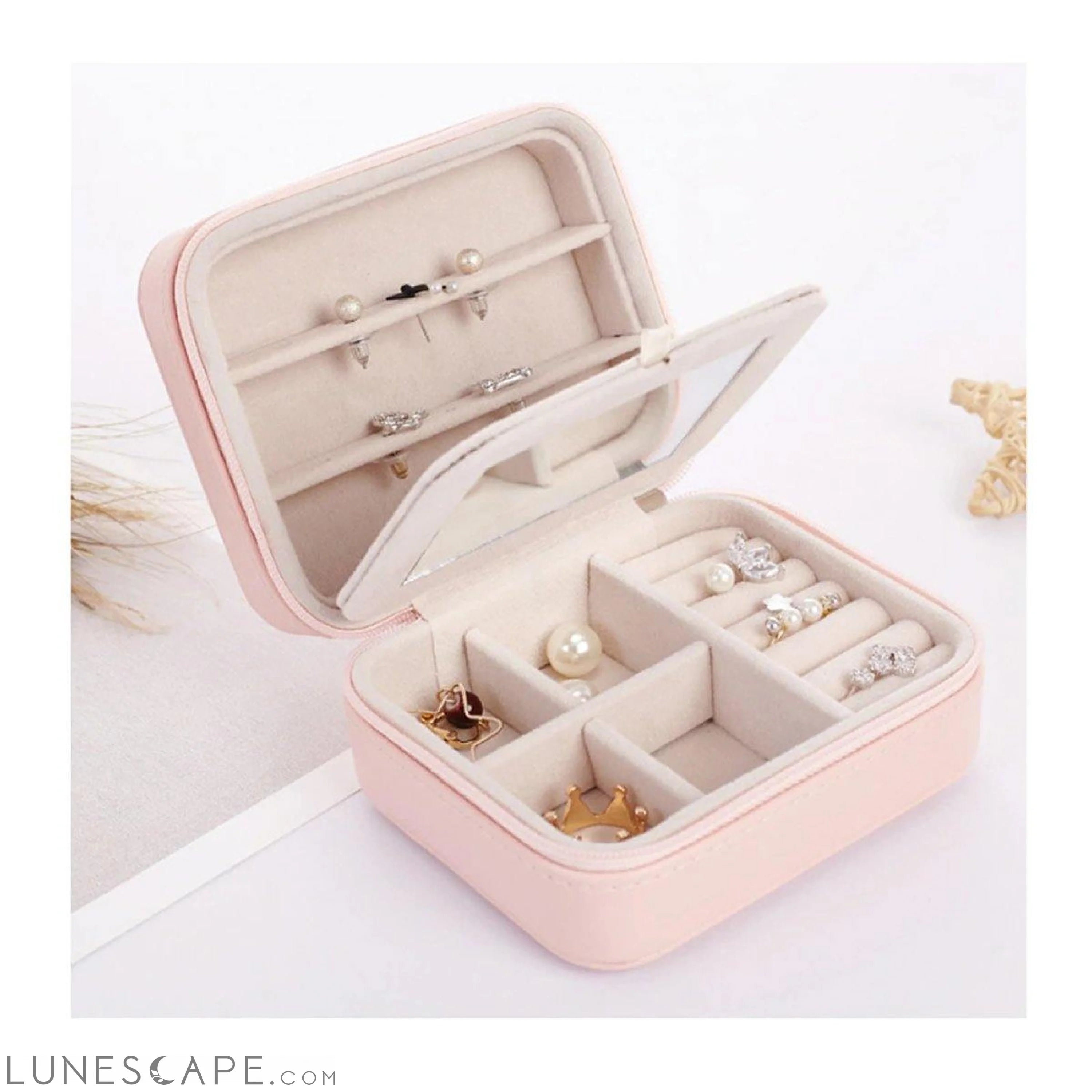 Compact Velvet Jewelry Case LUNESCAPE