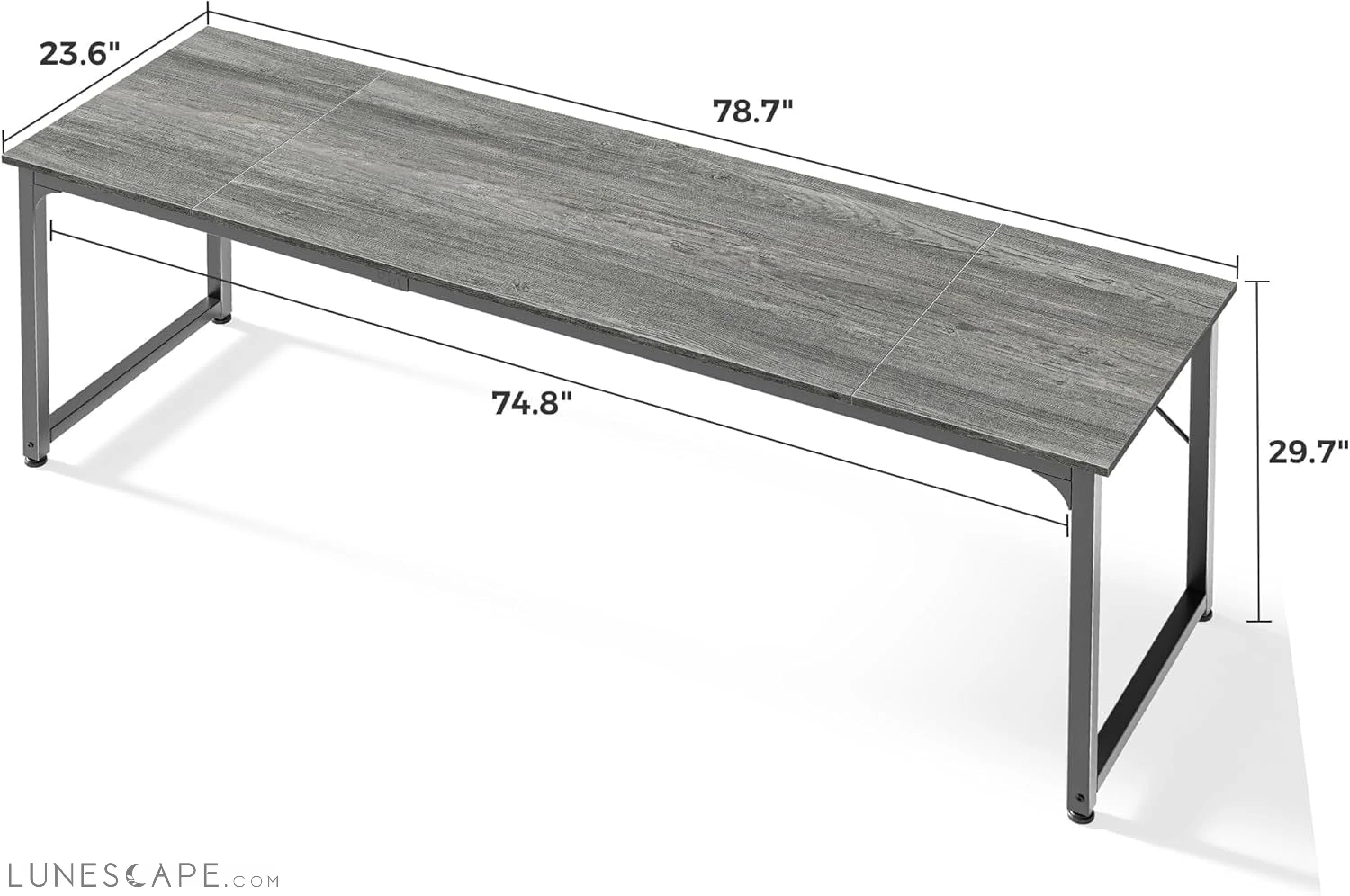 Computer Desk, 80 Inch Office Desk, Gaming Desk with Storage, Writing LUNESCAPE