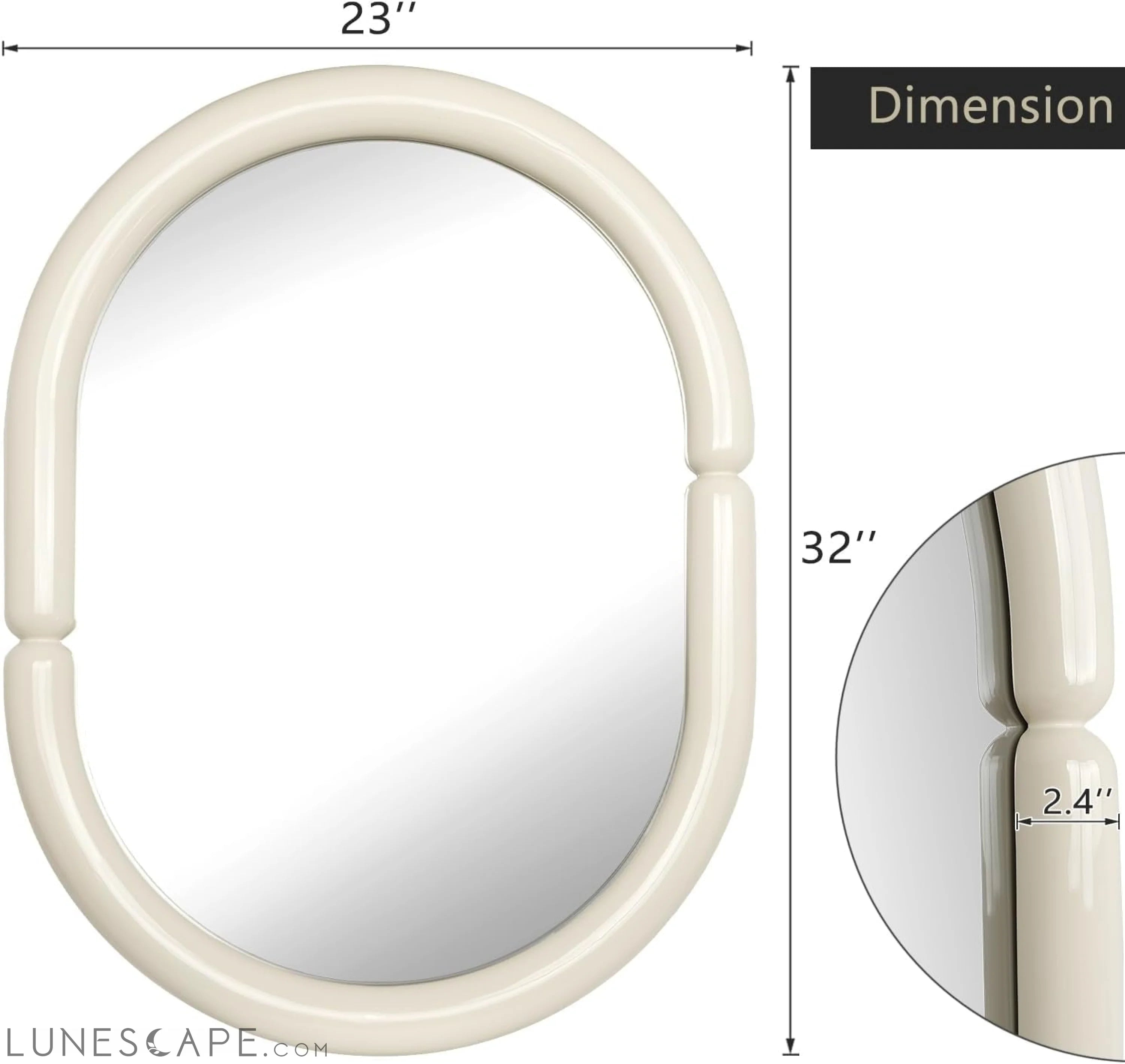 Contemporary Bagel-Shaped Wall Mirror with Candy-Colored Futuristic LUNESCAPE
