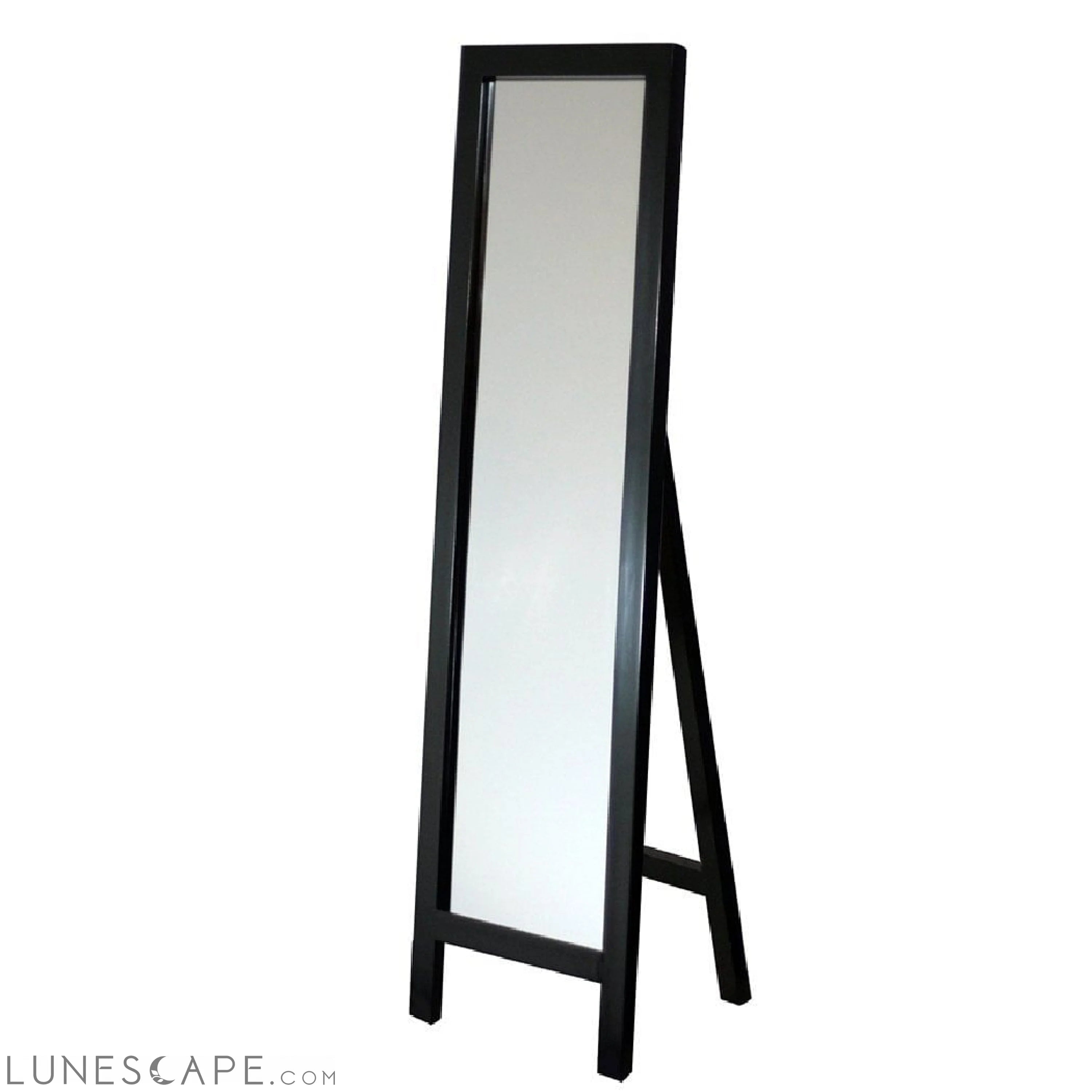 Contemporary Free-standing Floor Mirror in Espresso Wood Finish LUNESCAPE