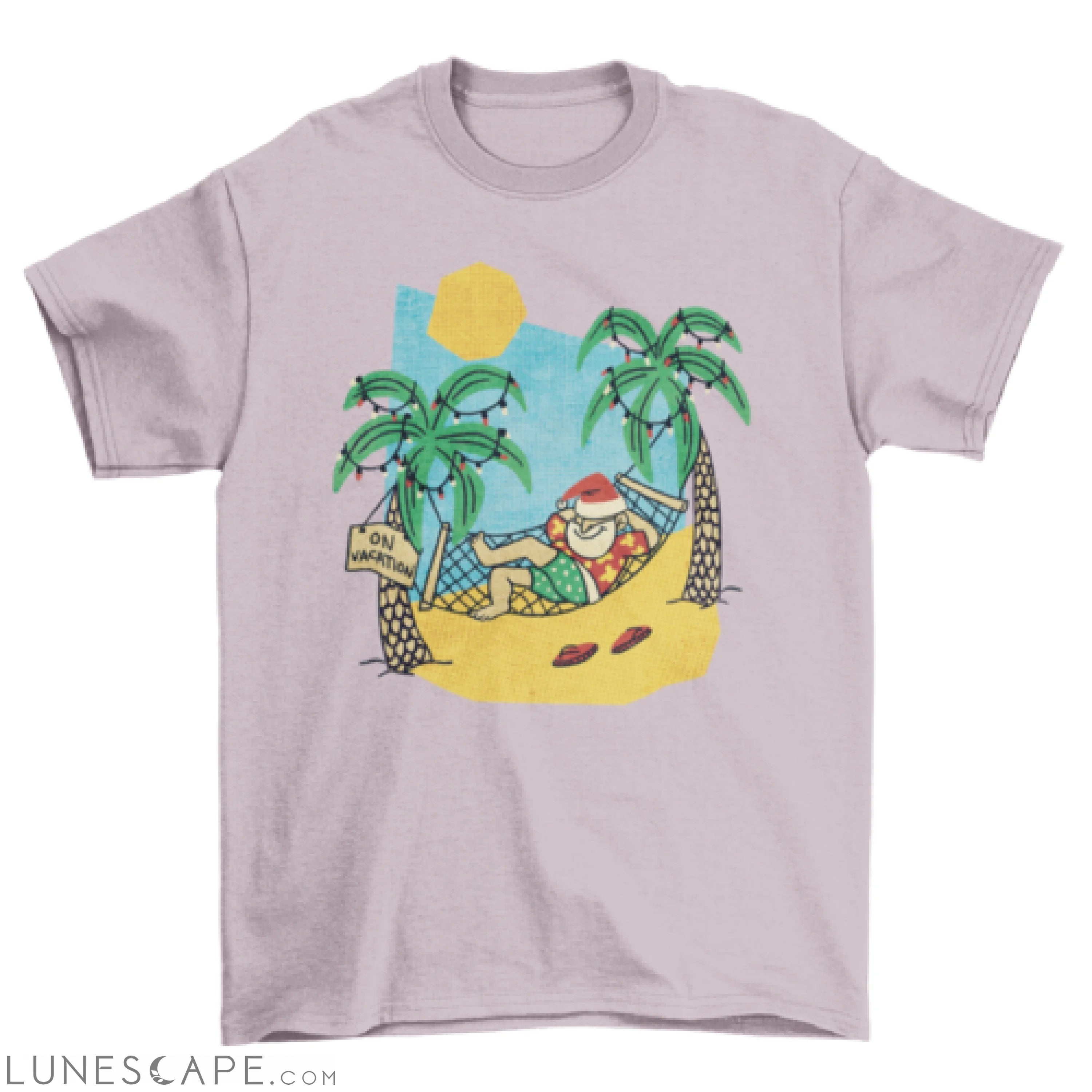 Cool Fashion Santa holiday Vacation relaxing summer beach Cartoon LUNESCAPE