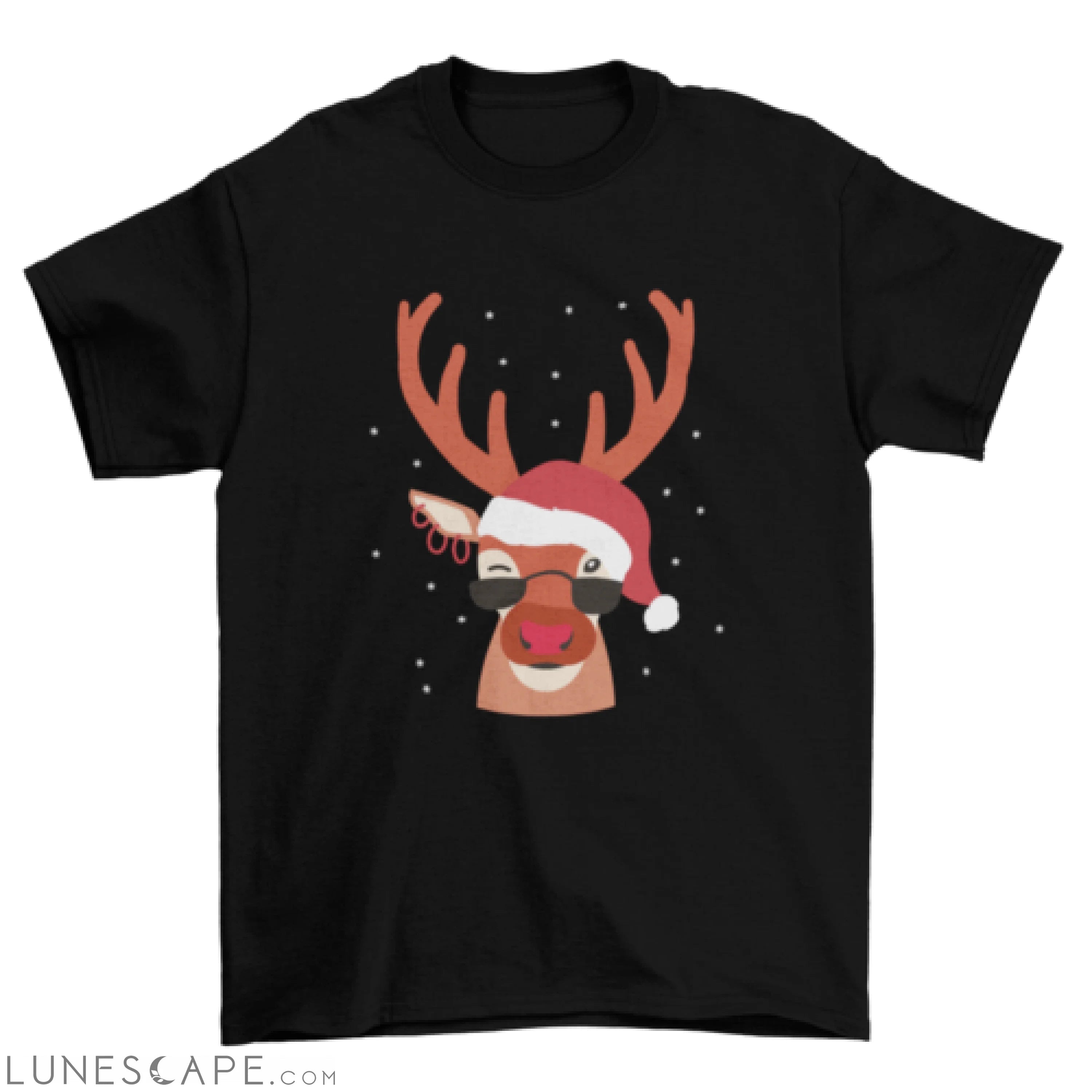 Cool reindeer Christmas t-shirt design LUNESCAPE