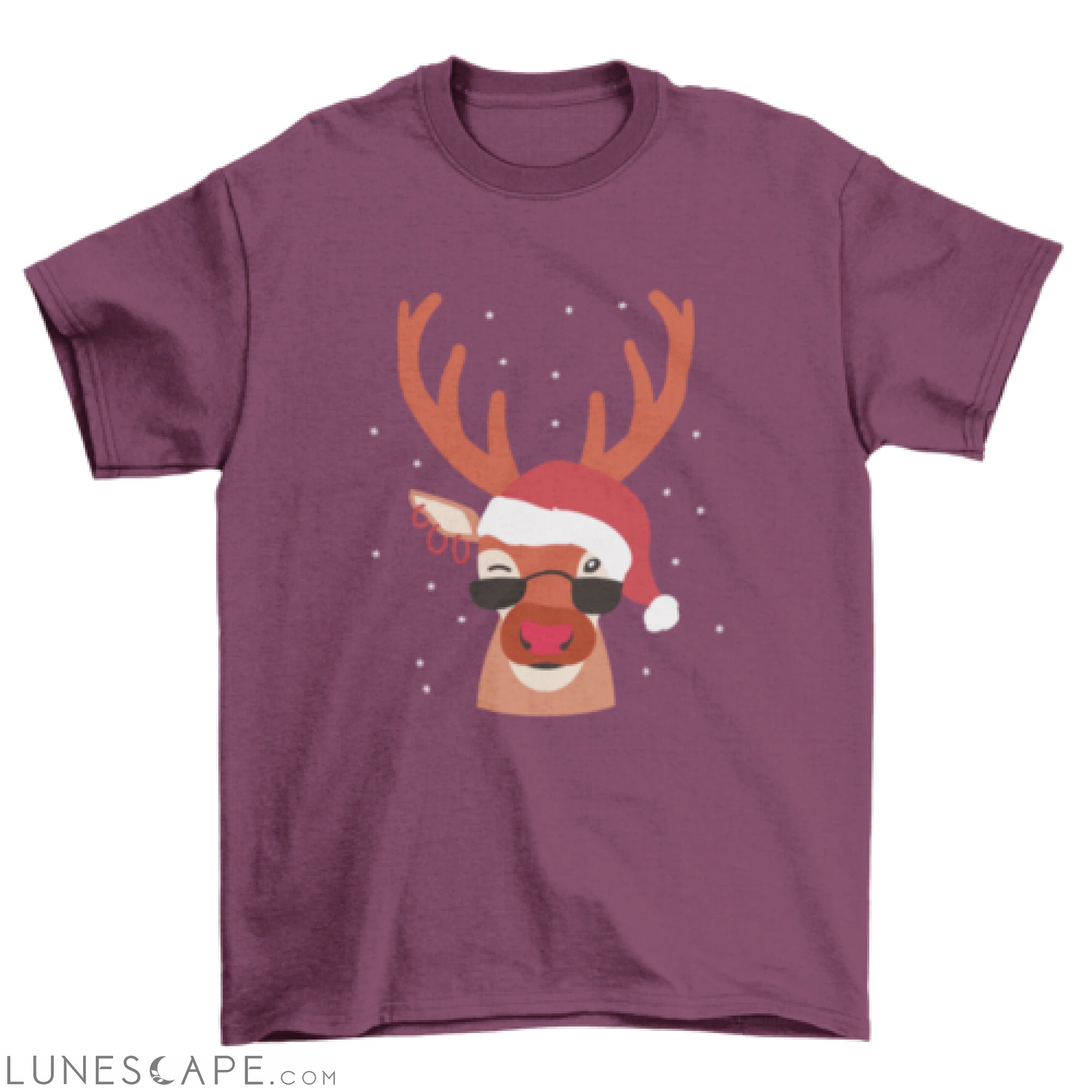 Cool reindeer Christmas t-shirt design LUNESCAPE