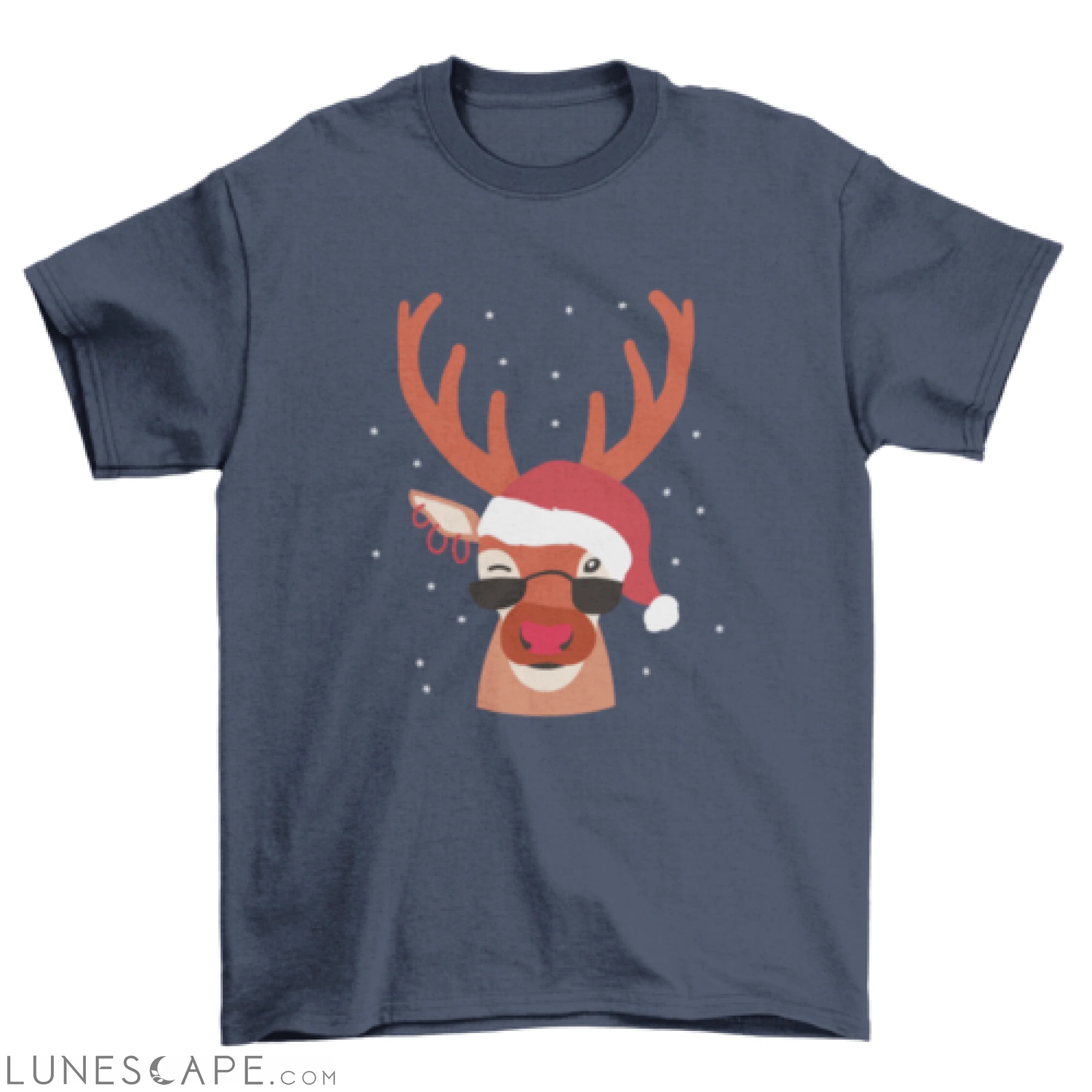 Cool reindeer Christmas t-shirt design LUNESCAPE