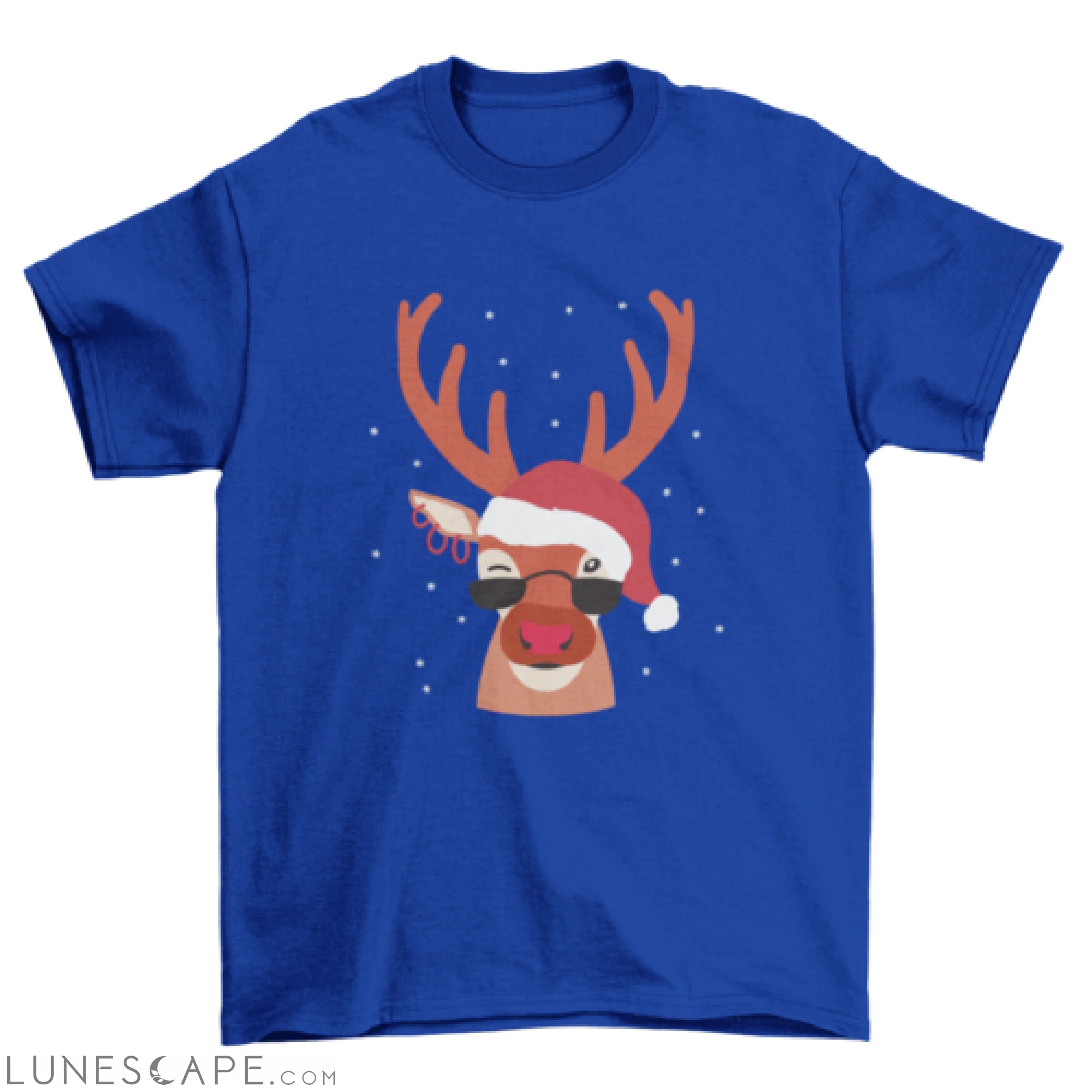 Cool reindeer Christmas t-shirt design LUNESCAPE