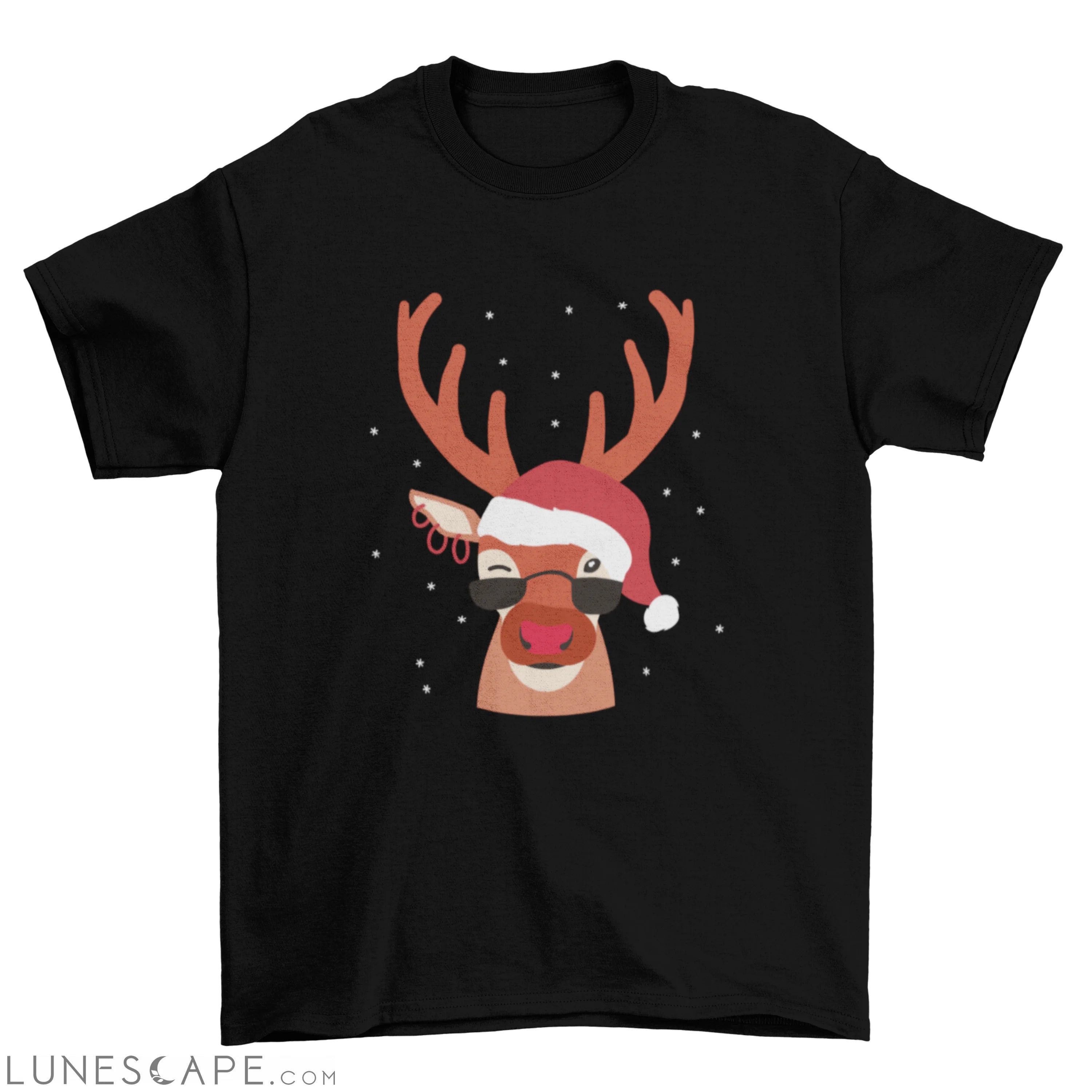 Cool reindeer Christmas t-shirt design LUNESCAPE
