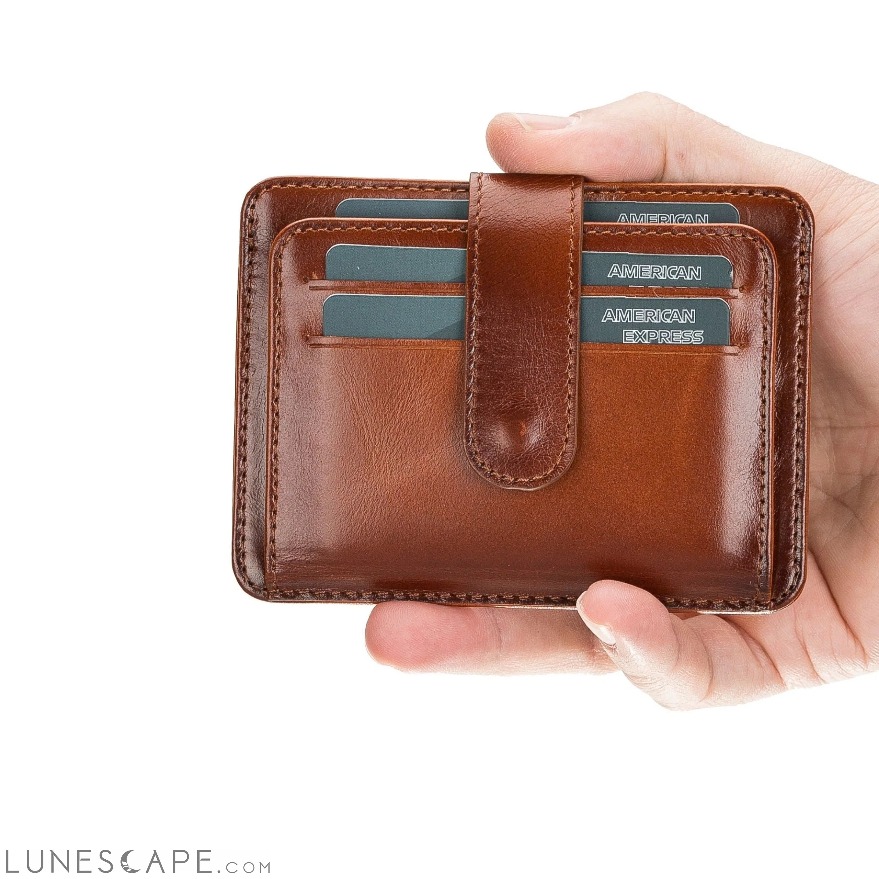 Cortez Handcrafted Leather Slim Wallet with Card Holder LUNESCAPE