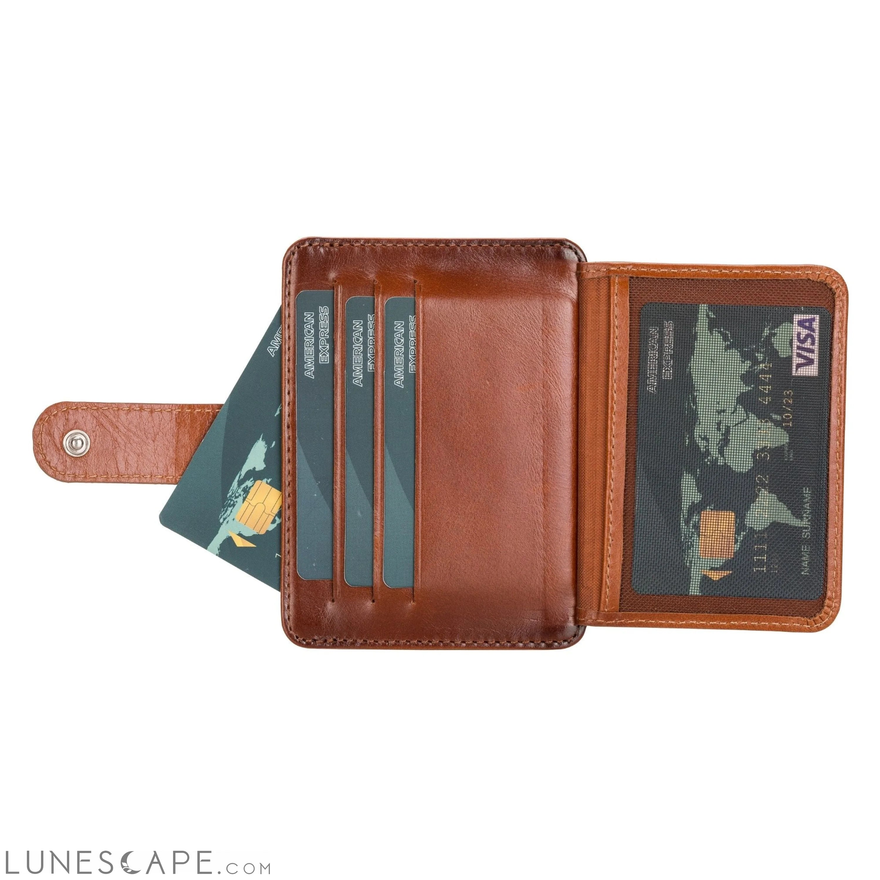 Cortez Handcrafted Leather Slim Wallet with Card Holder LUNESCAPE