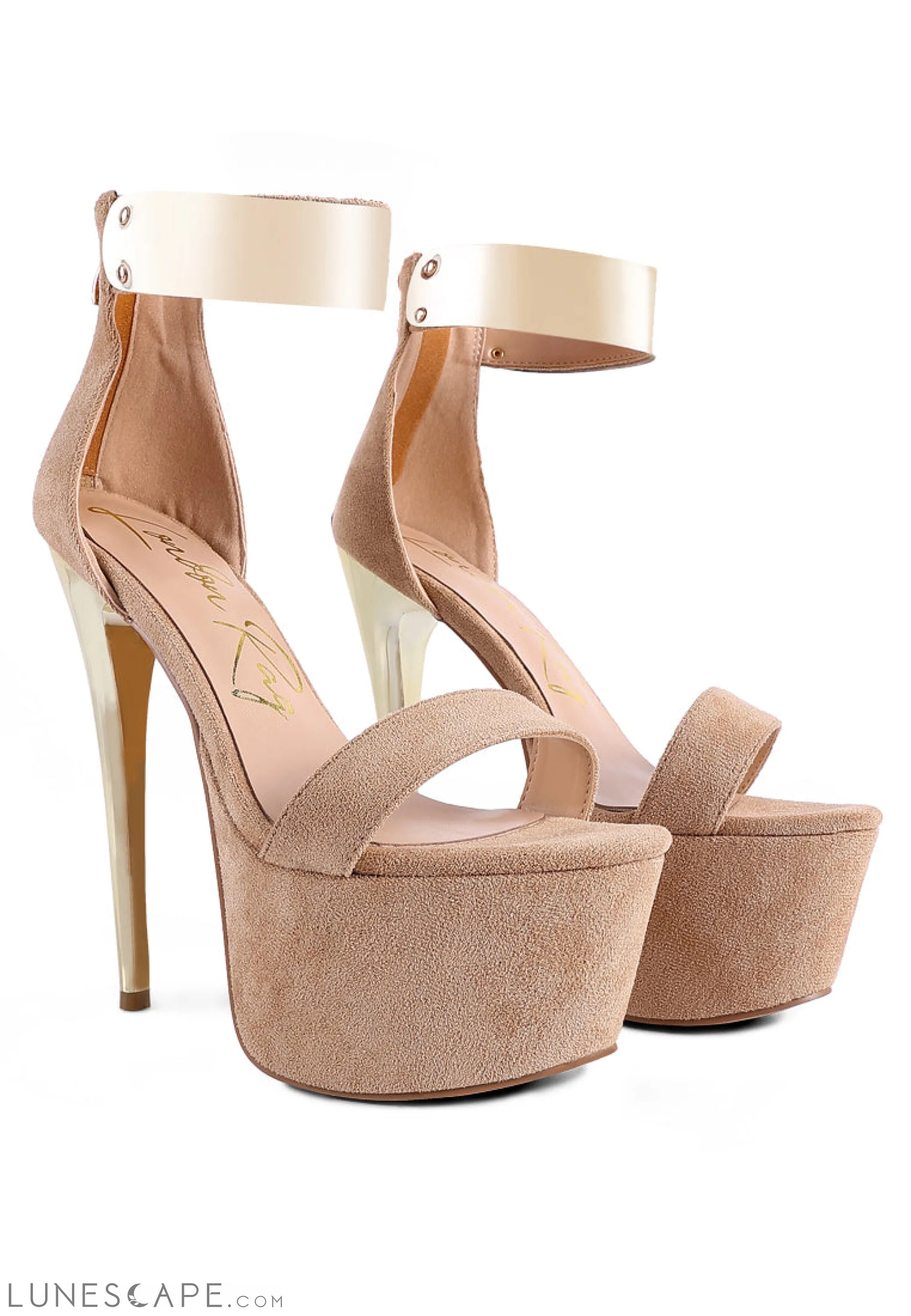 Cosmo Girl Metal Band Platform Stiletto High Heeled Sandals LUNESCAPE
