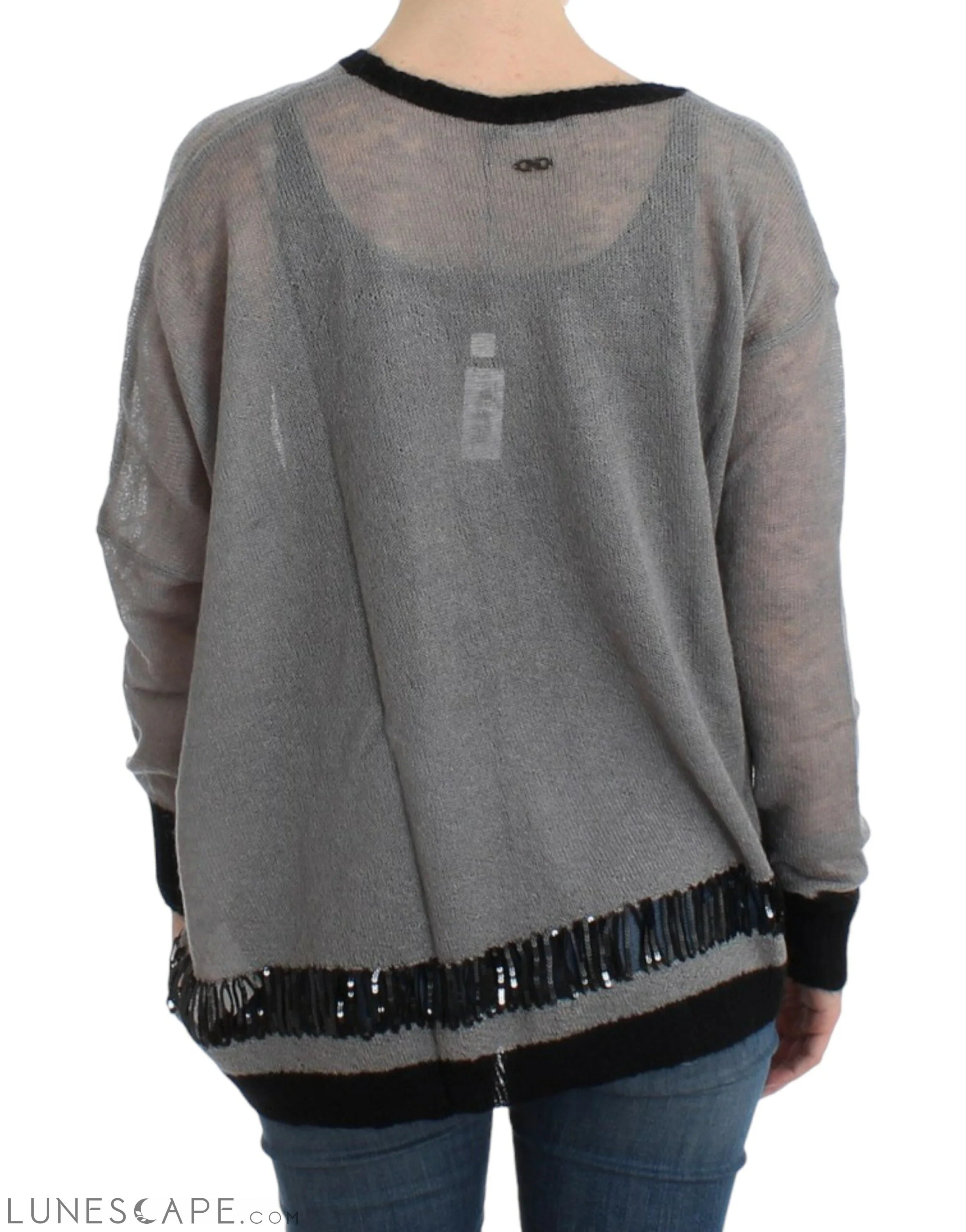 Costume National Chic Asymmetric Embellished Knit Sweater LUNESCAPE