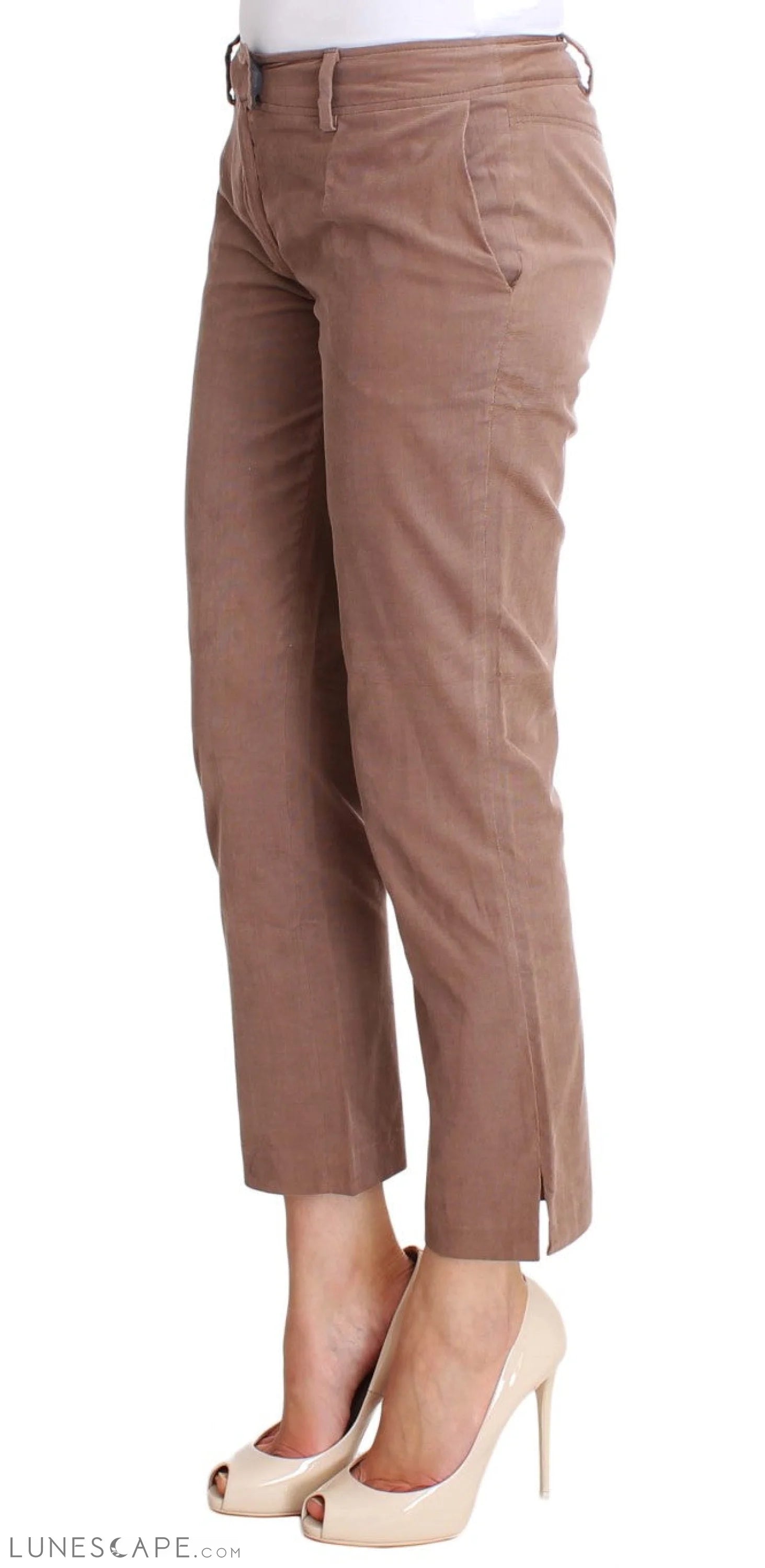 Costume National Chic Brown Cropped Corduroy Pants LUNESCAPE