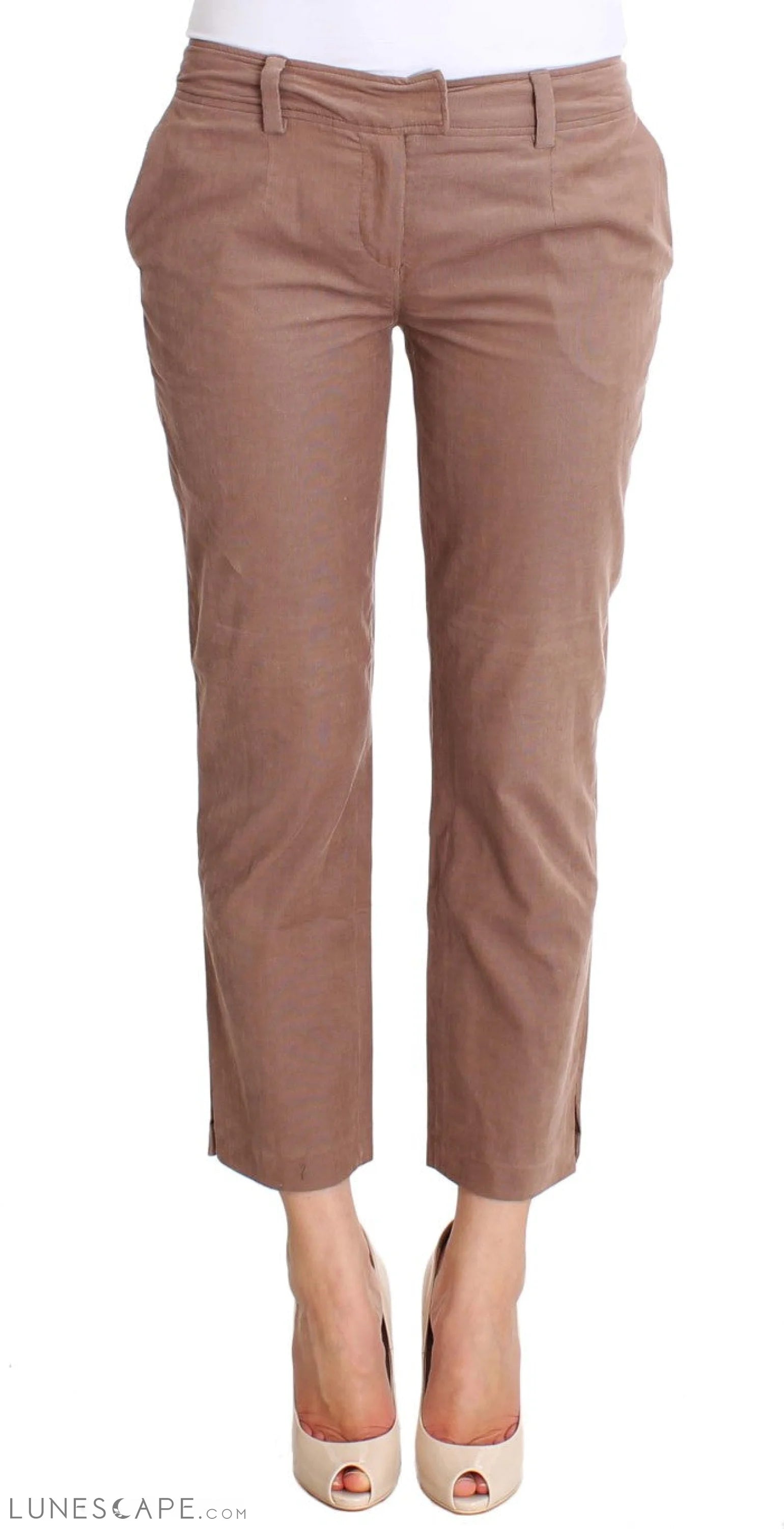 Costume National Chic Brown Cropped Corduroy Pants LUNESCAPE