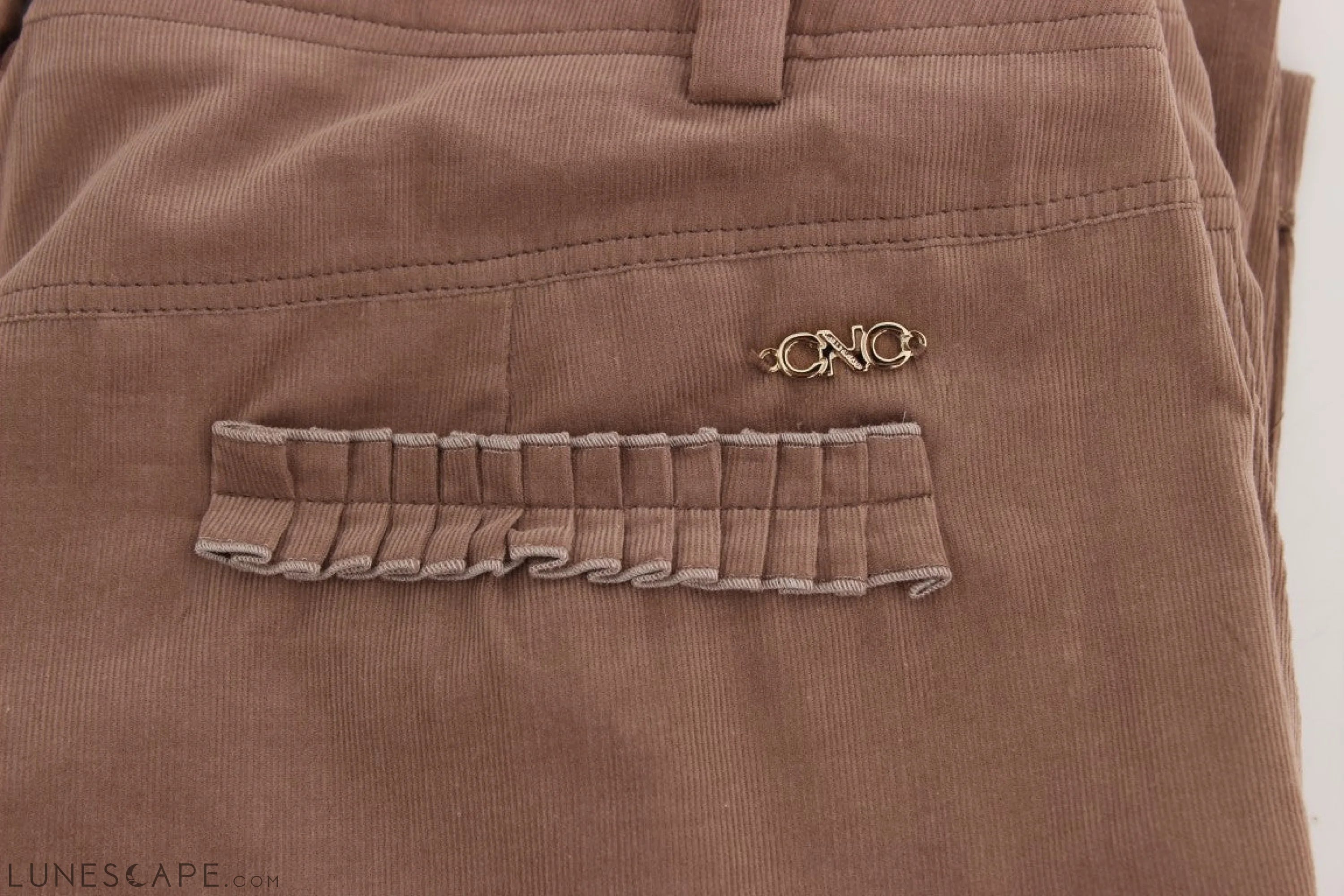 Costume National Chic Brown Cropped Corduroy Pants LUNESCAPE