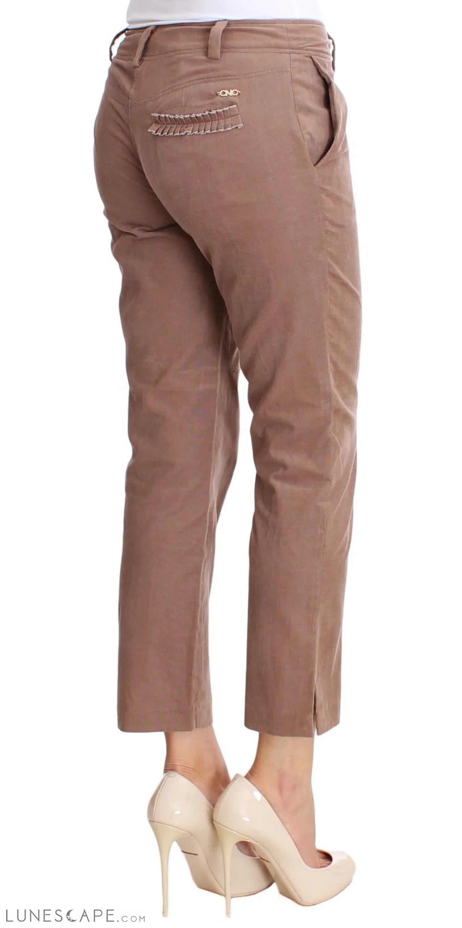 Costume National Chic Brown Cropped Corduroy Pants LUNESCAPE