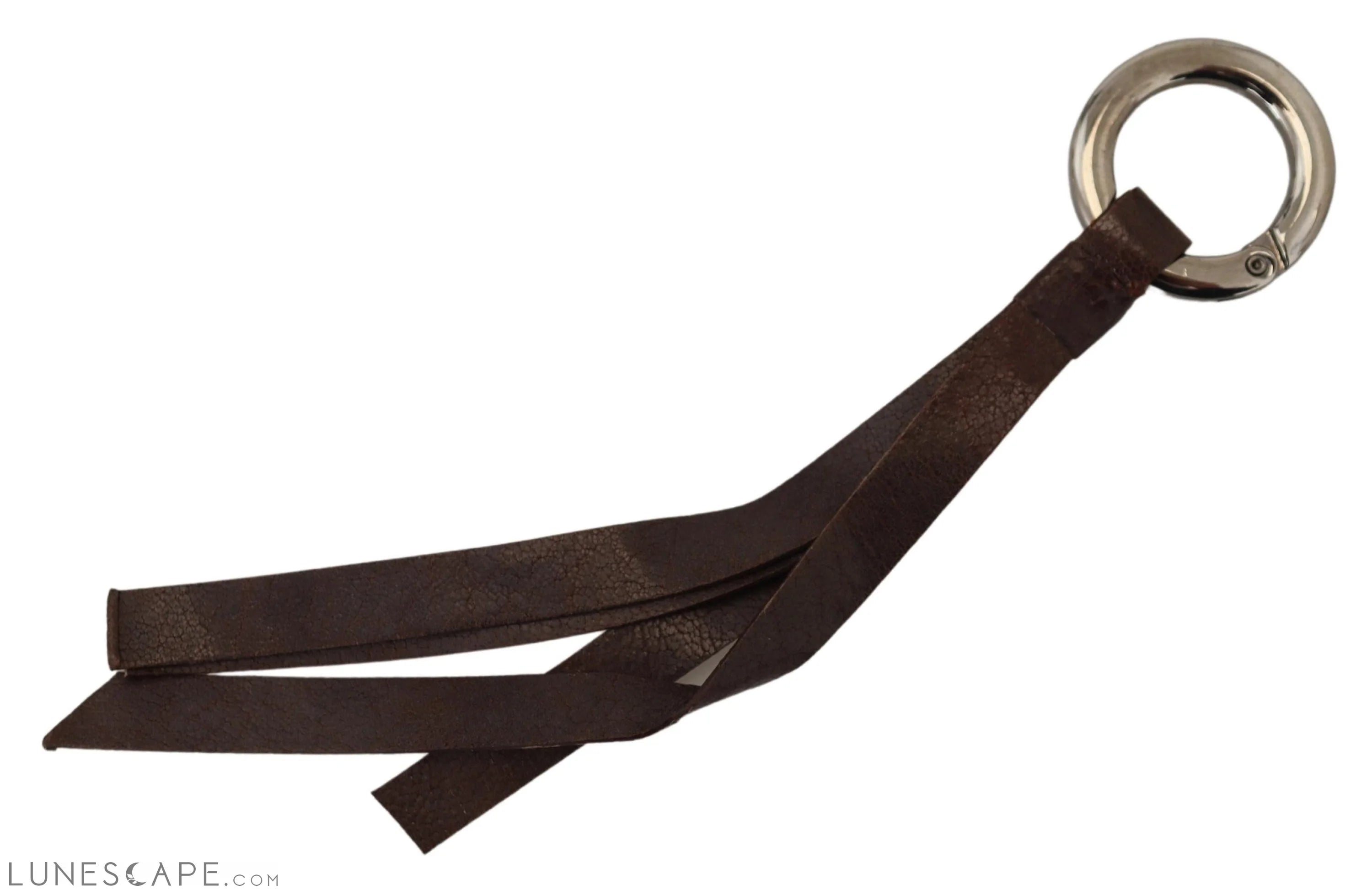 Costume National Chic Brown Leather Keychain with Brass Accents LUNESCAPE