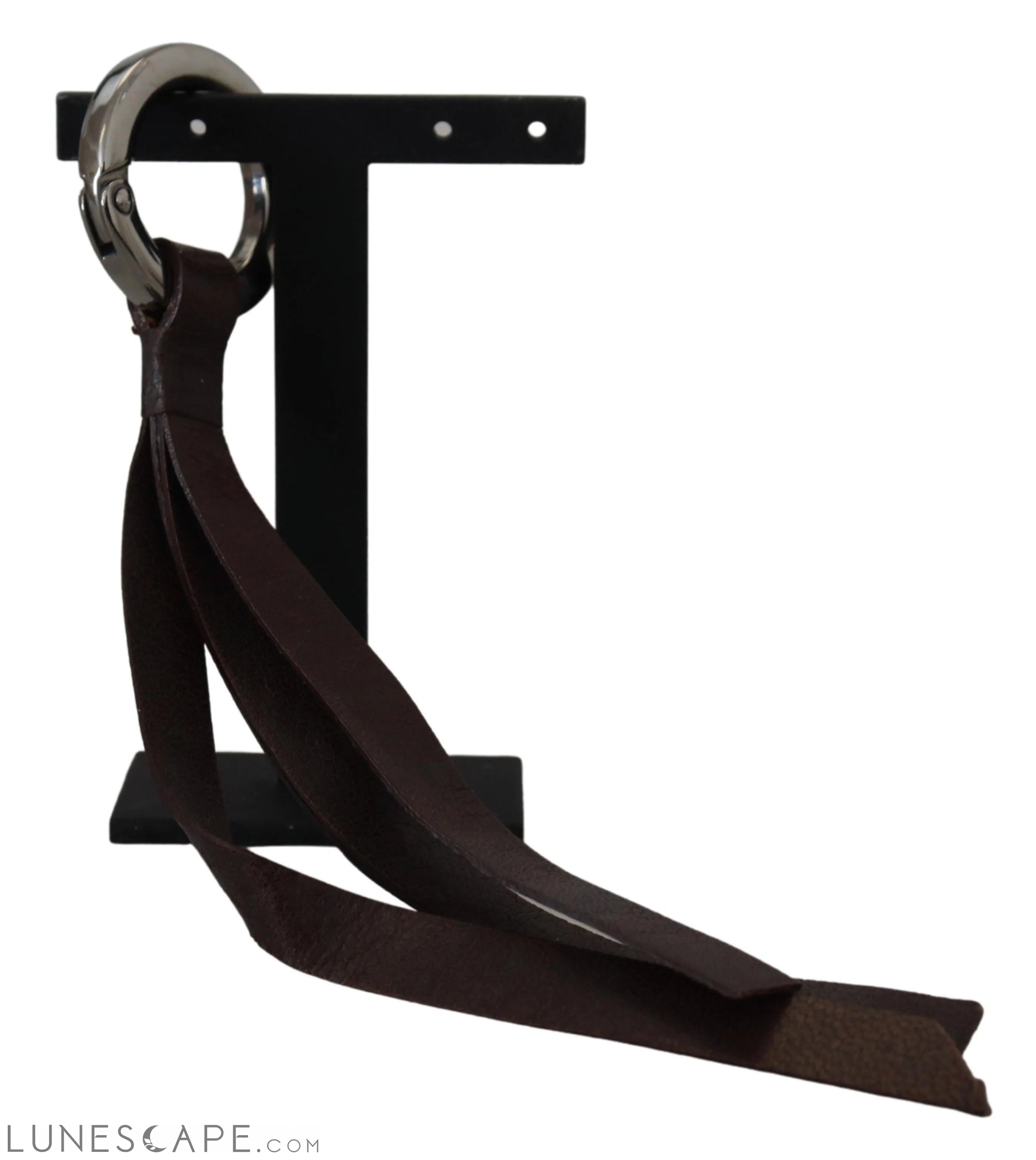Costume National Chic Brown Leather Keychain with Brass Accents LUNESCAPE