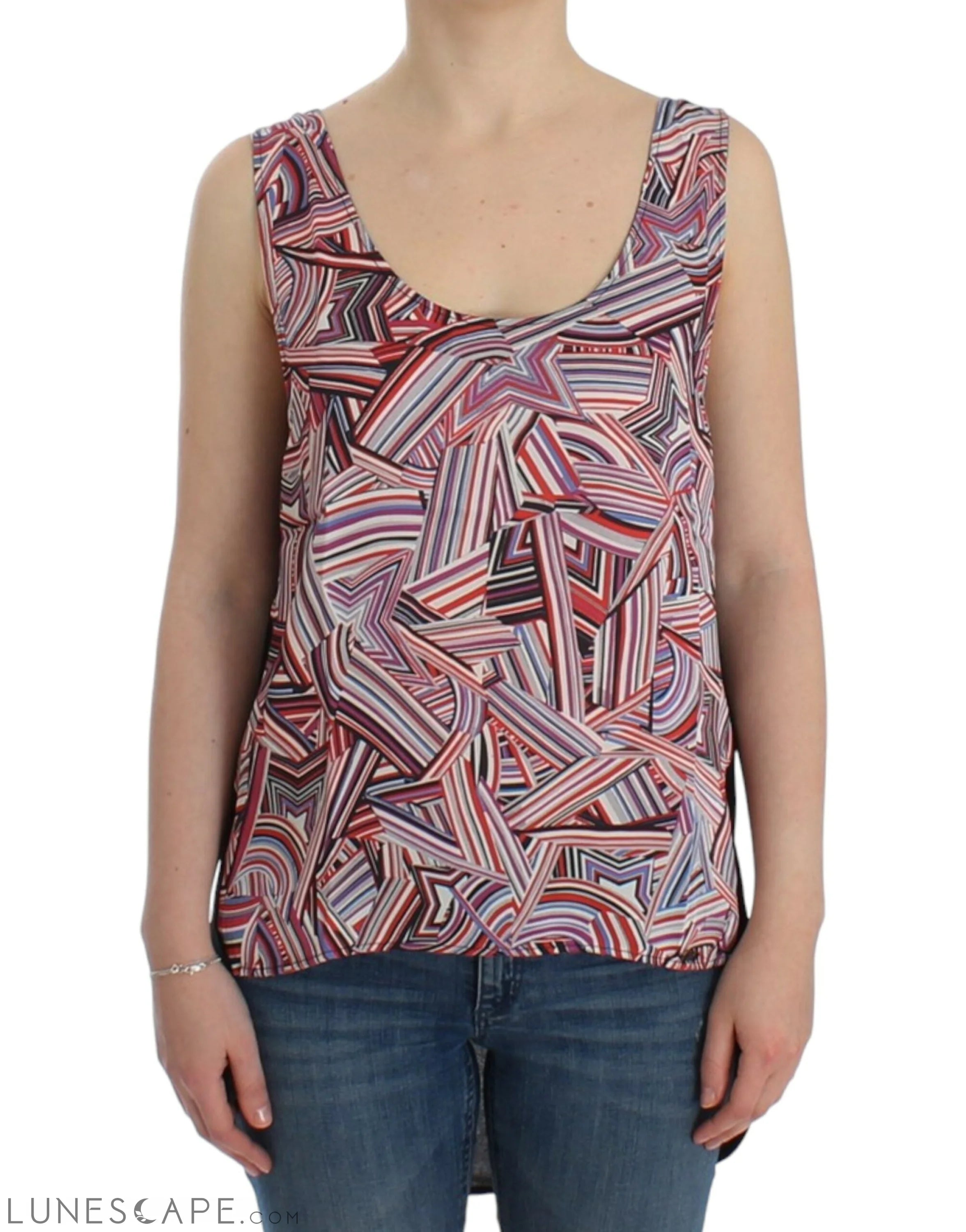 Costume National Chic Multicolor Sleeveless Top LUNESCAPE