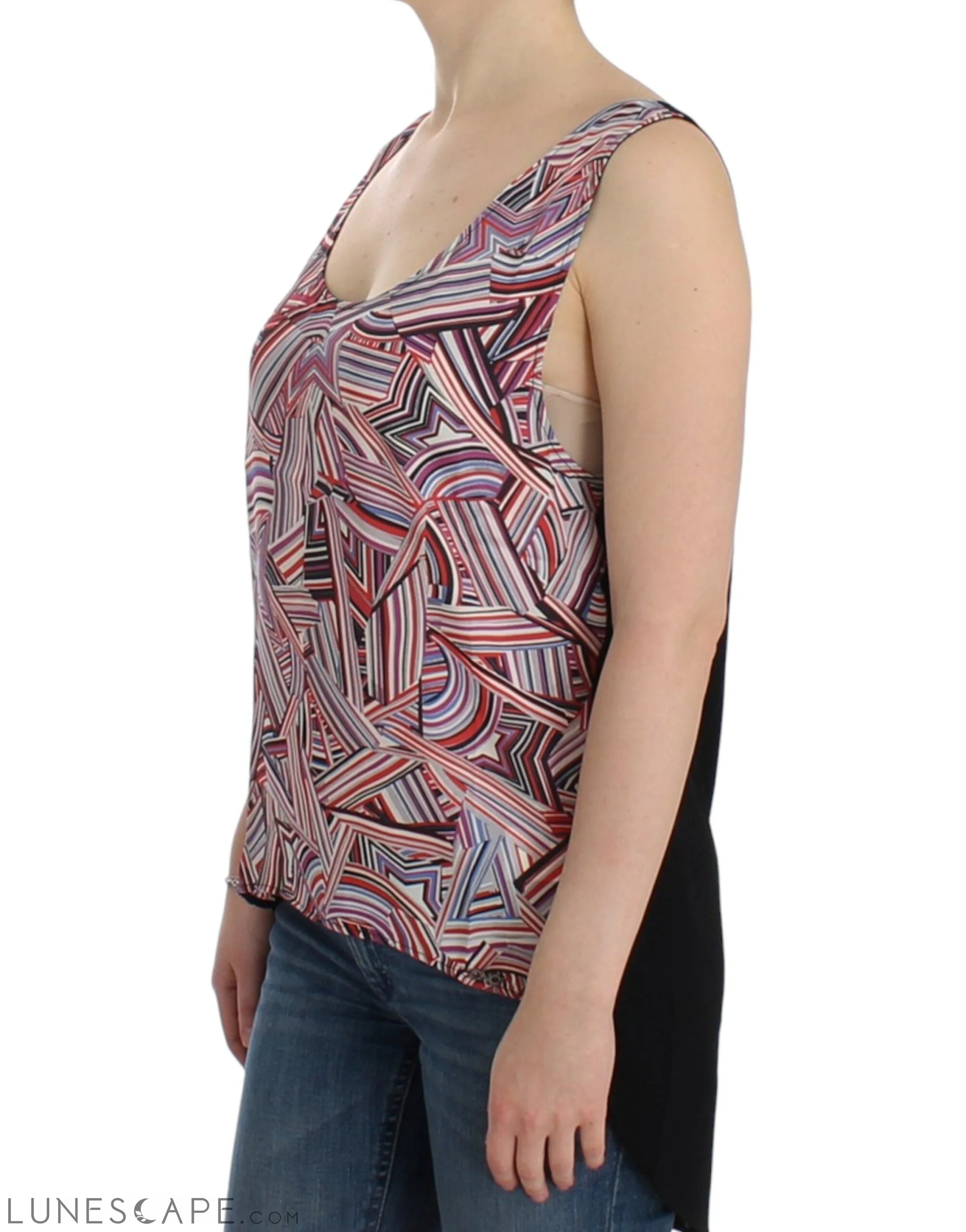 Costume National Chic Multicolor Sleeveless Top LUNESCAPE