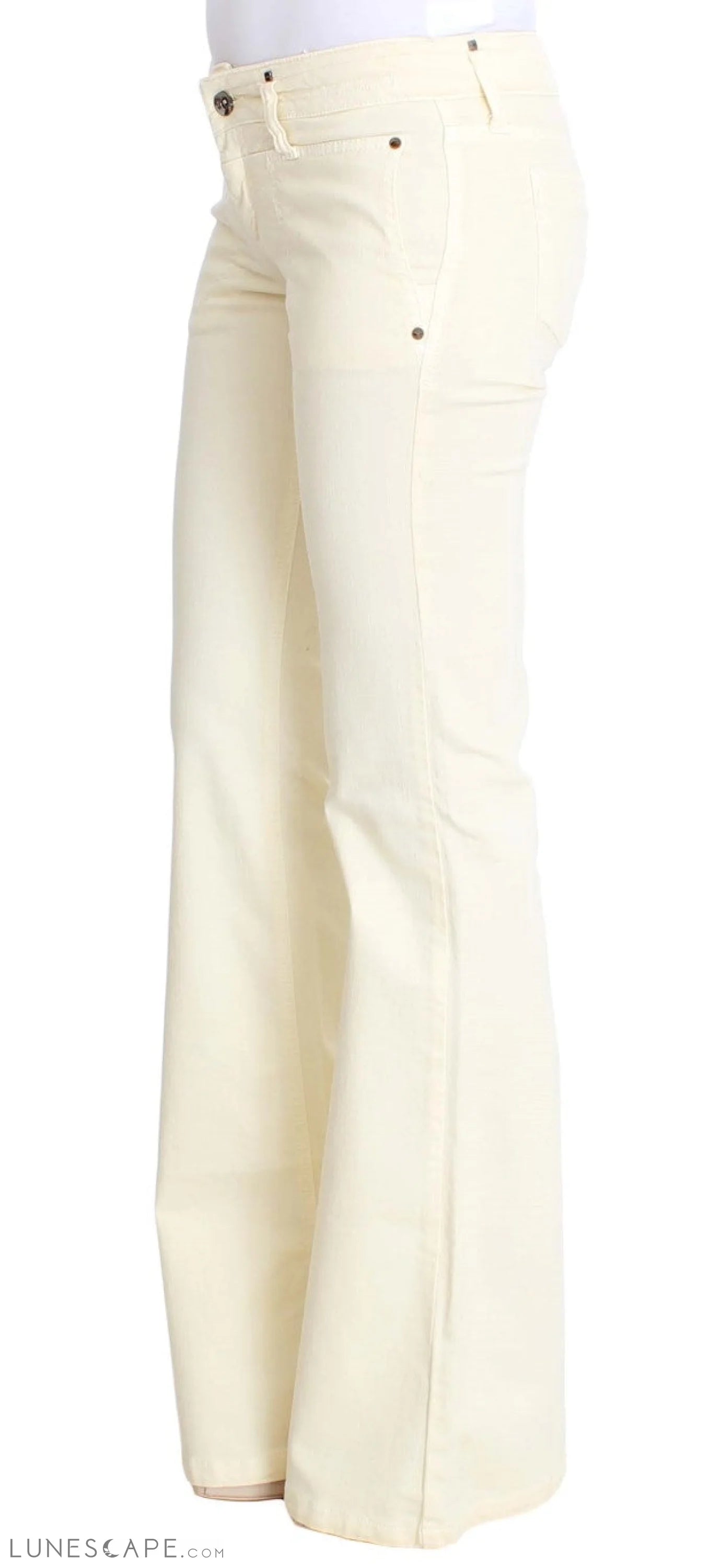 Costume National Chic Off-White Flared Designer Jeans LUNESCAPE