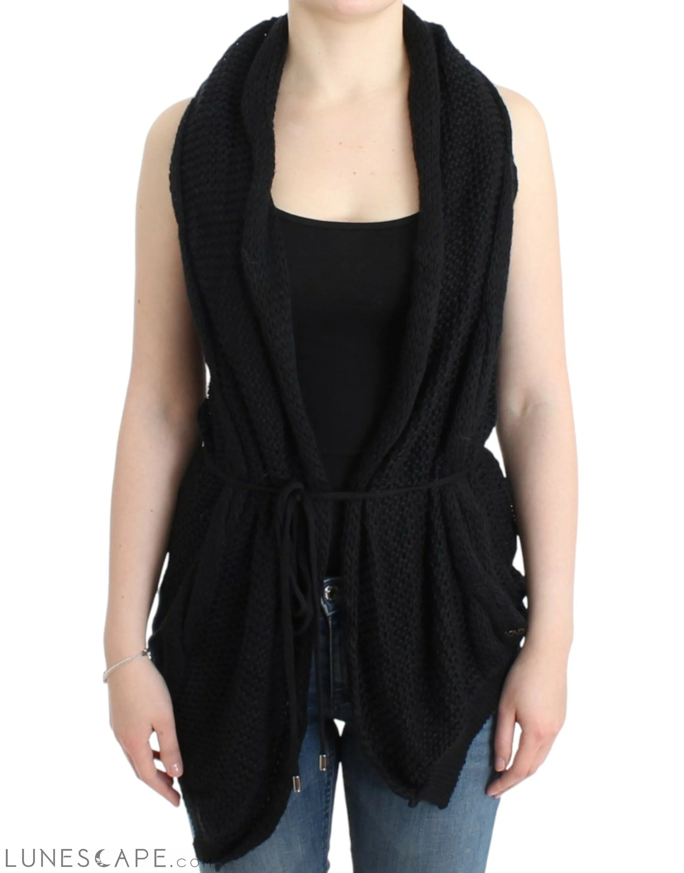 Costume National Chic Sleeveless Knitted Vest Cardigan LUNESCAPE