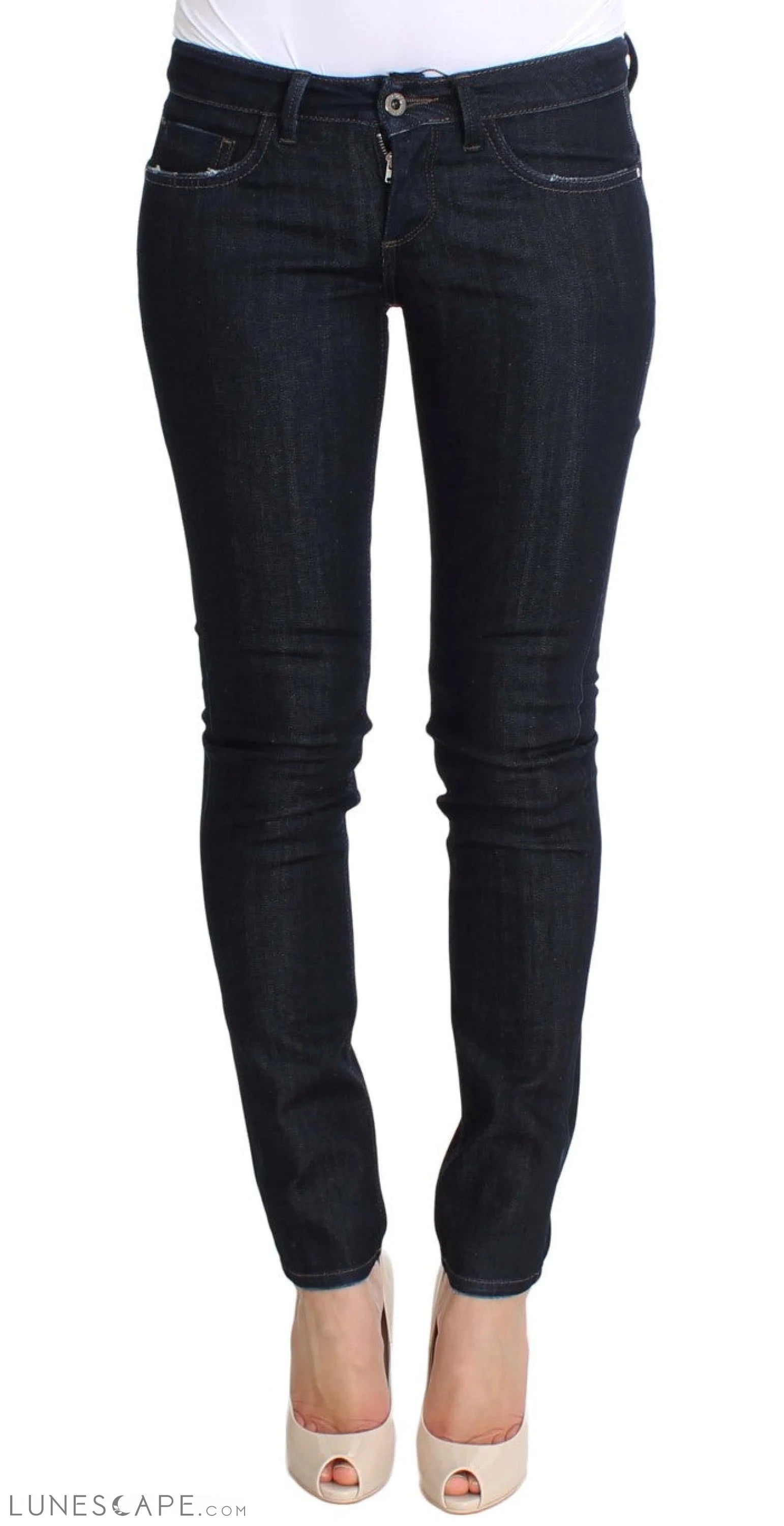 Costume National Chic Slim Fit Skinny Blue Jeans LUNESCAPE