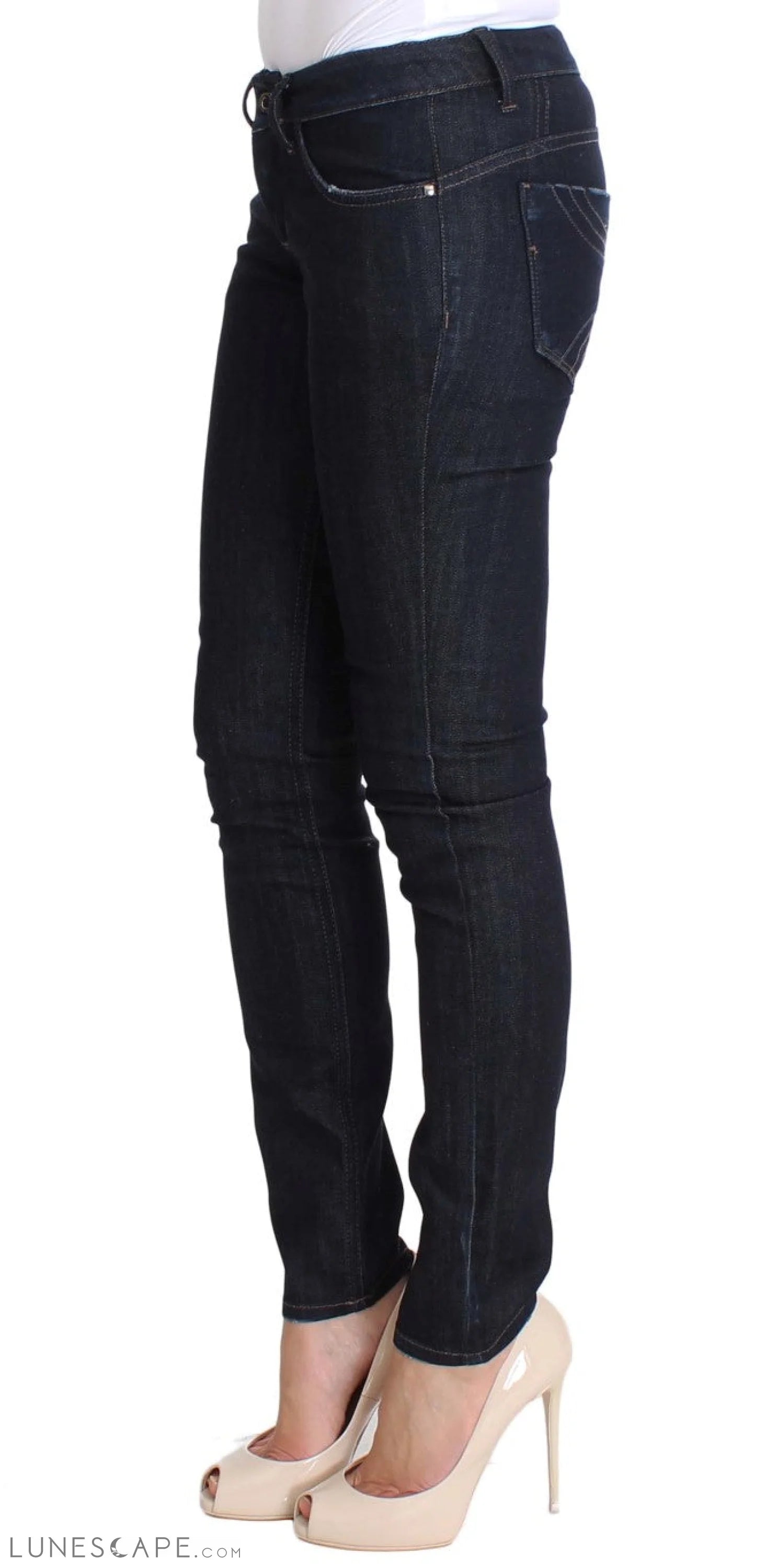 Costume National Chic Slim Fit Skinny Blue Jeans LUNESCAPE