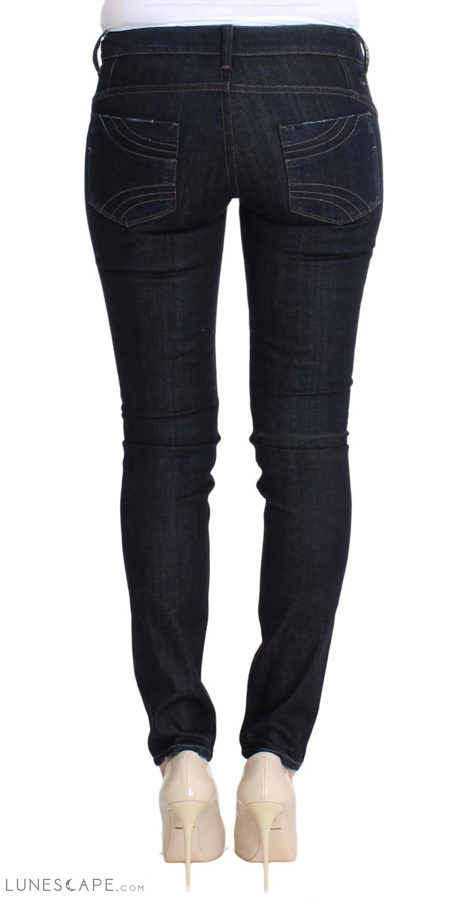 Costume National Chic Slim Fit Skinny Blue Jeans LUNESCAPE