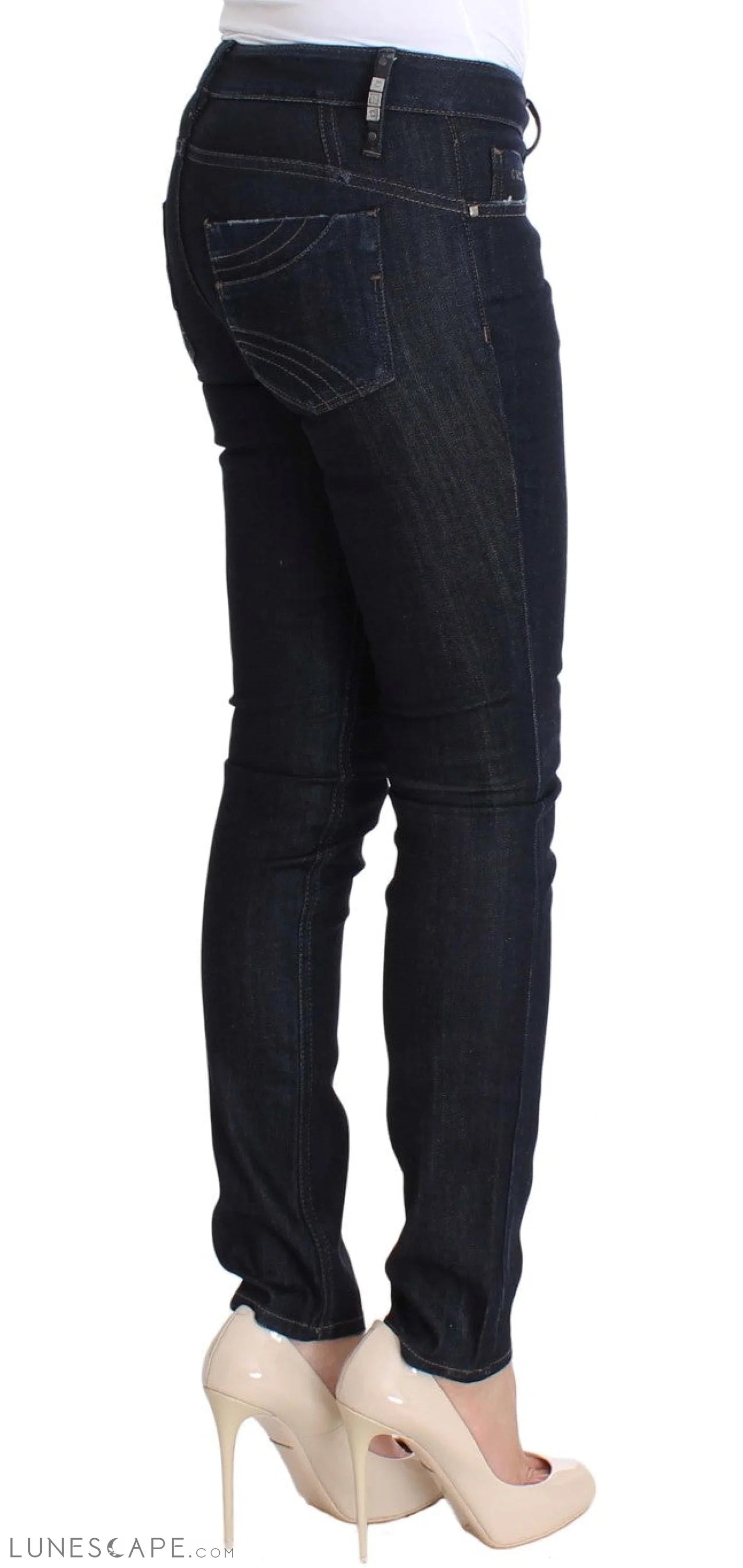 Costume National Chic Slim Fit Skinny Blue Jeans LUNESCAPE