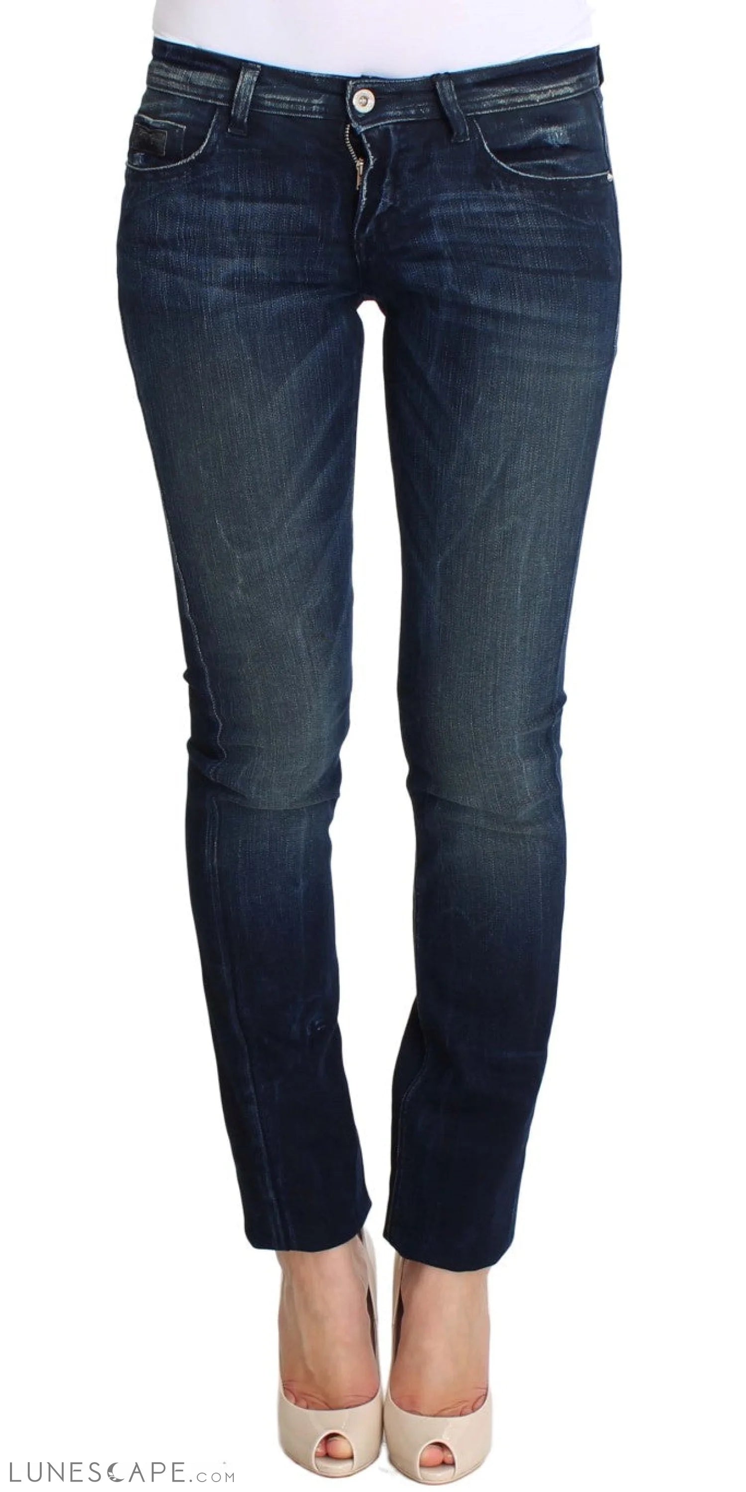 Costume National Chic Slim Fit Skinny Blue Jeans LUNESCAPE