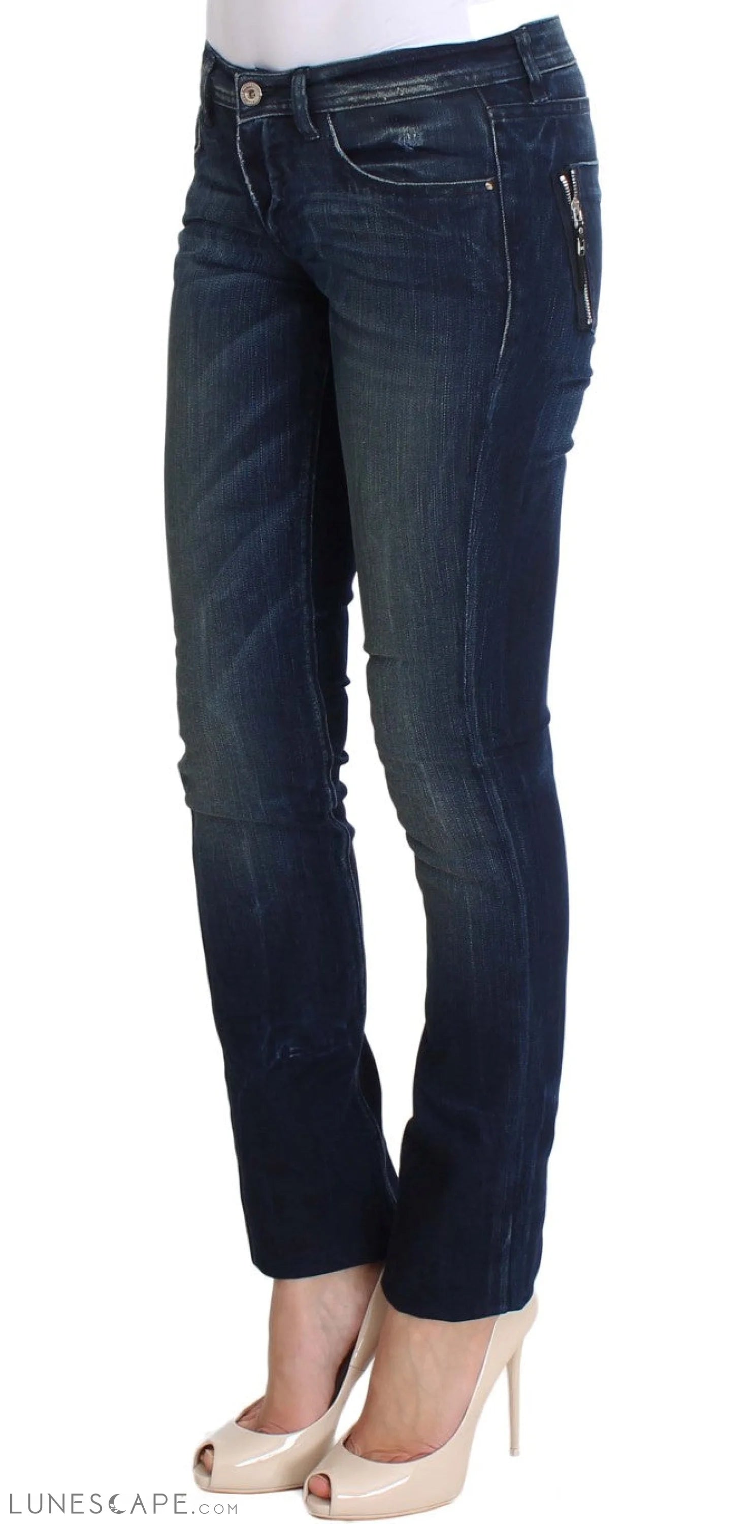 Costume National Chic Slim Fit Skinny Blue Jeans LUNESCAPE