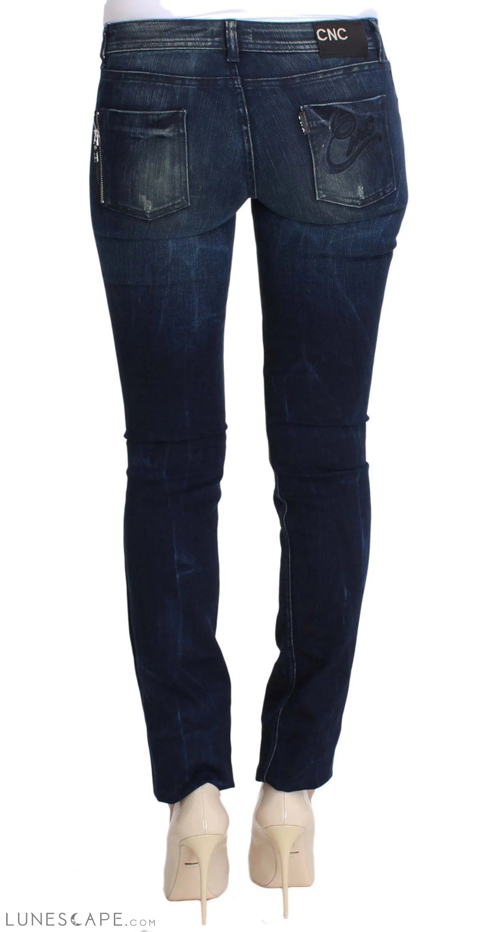 Costume National Chic Slim Fit Skinny Blue Jeans LUNESCAPE