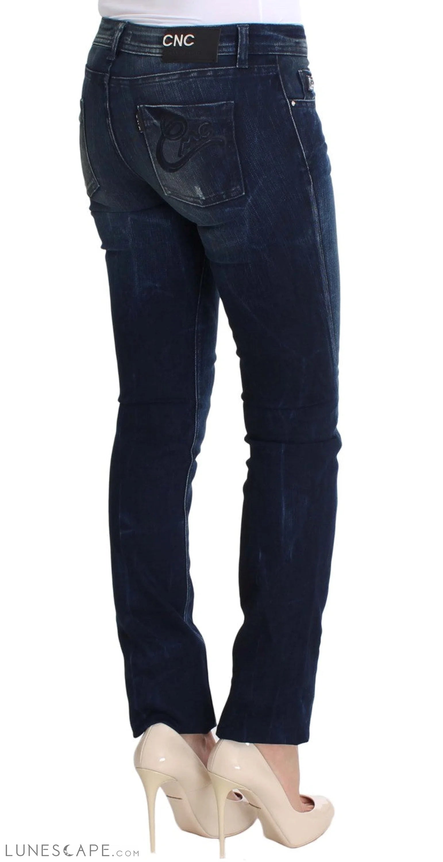 Costume National Chic Slim Fit Skinny Blue Jeans LUNESCAPE