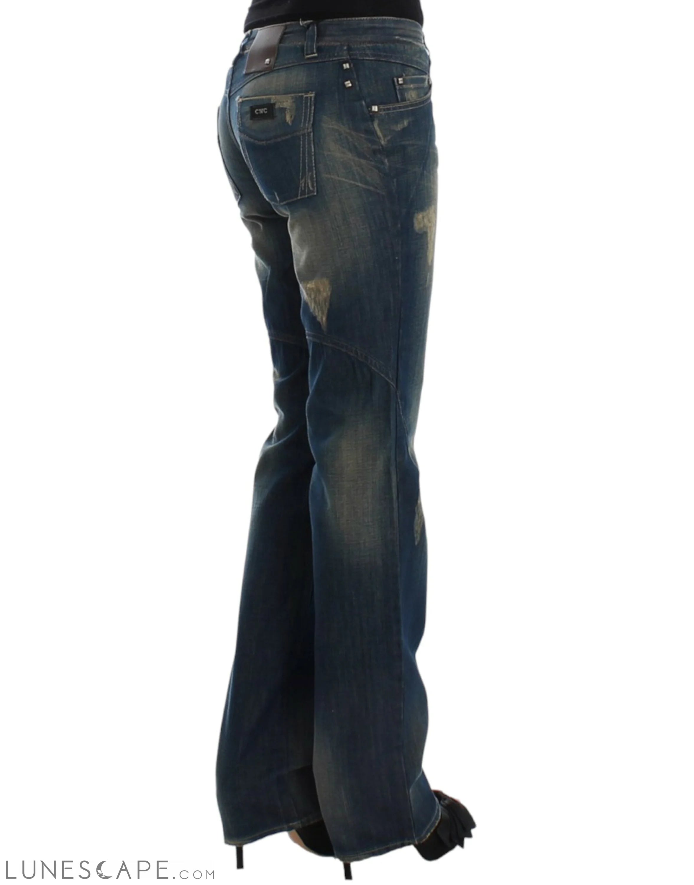 Costume National Chic Straight Leg Blue Denim Jeans LUNESCAPE