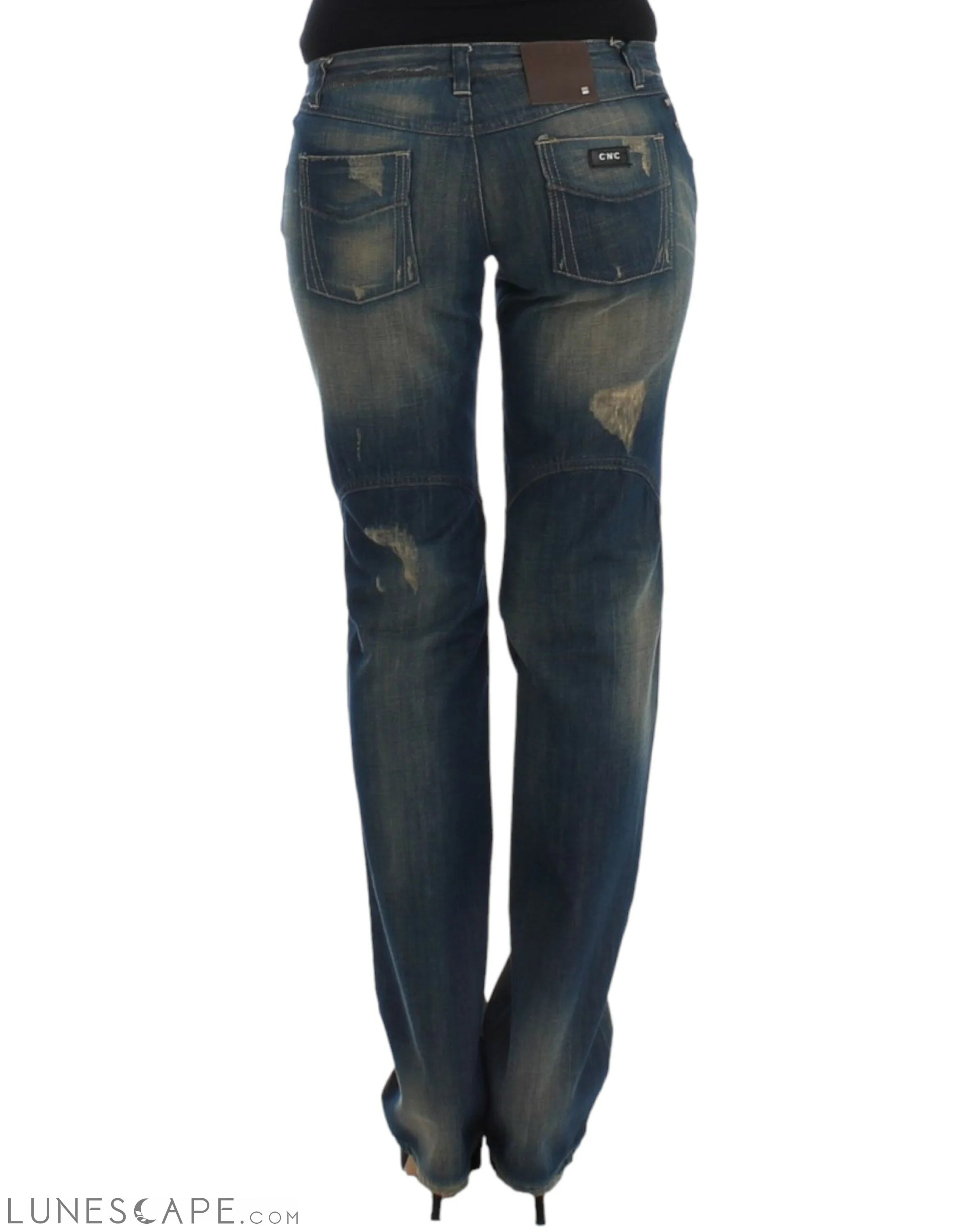 Costume National Chic Straight Leg Blue Denim Jeans LUNESCAPE