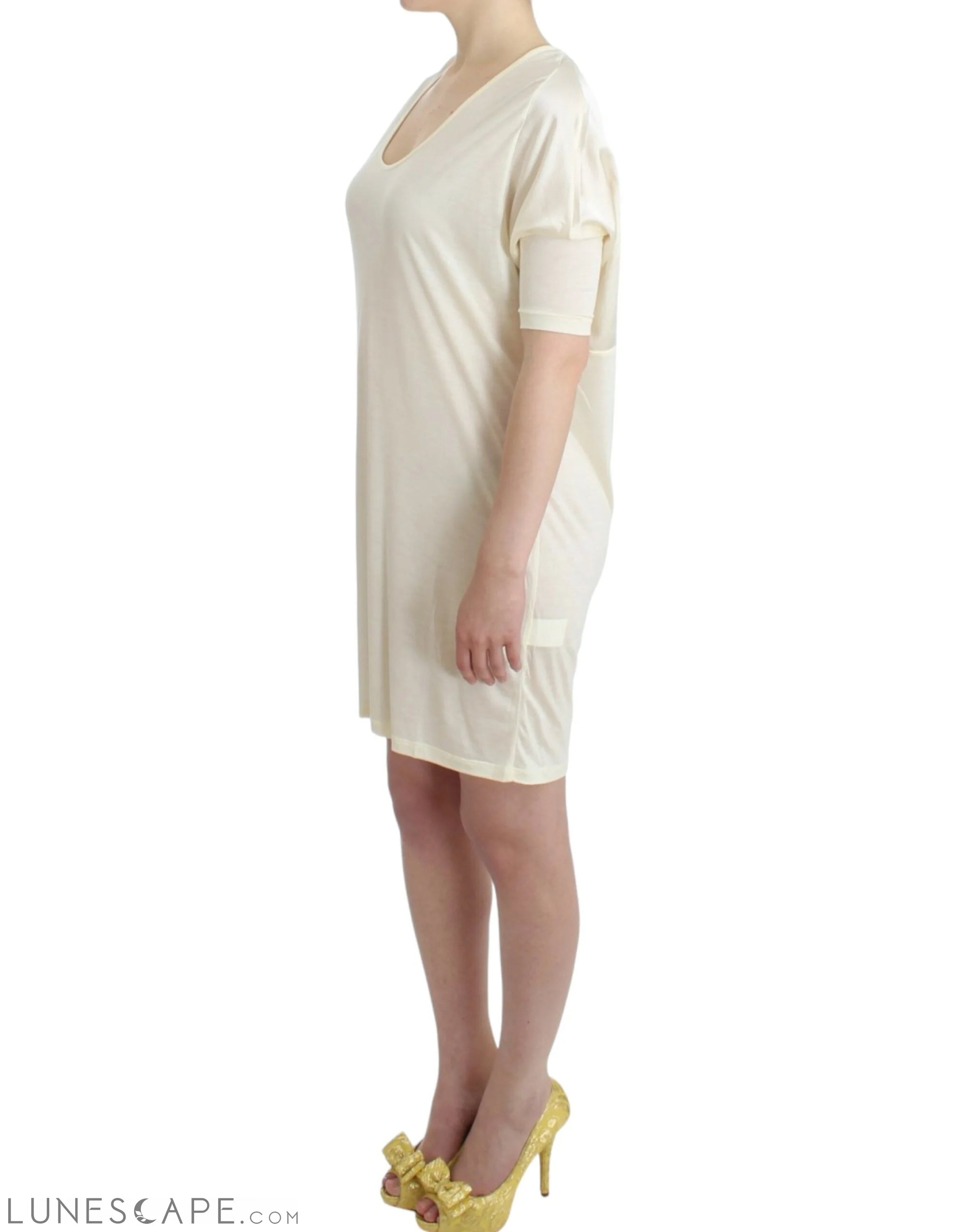 Costume National Chic White Modal Above-Knee Dress LUNESCAPE