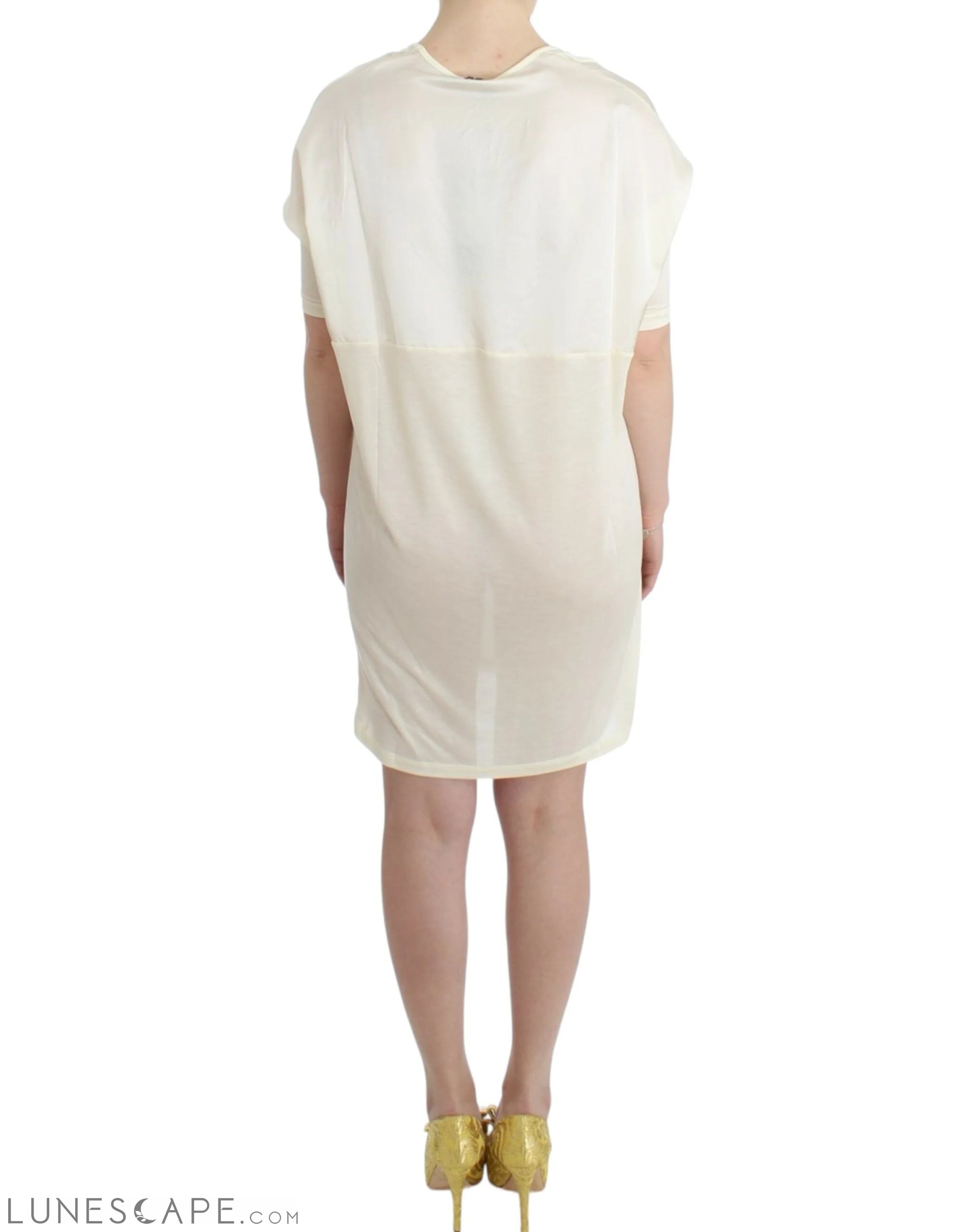 Costume National Chic White Modal Above-Knee Dress LUNESCAPE