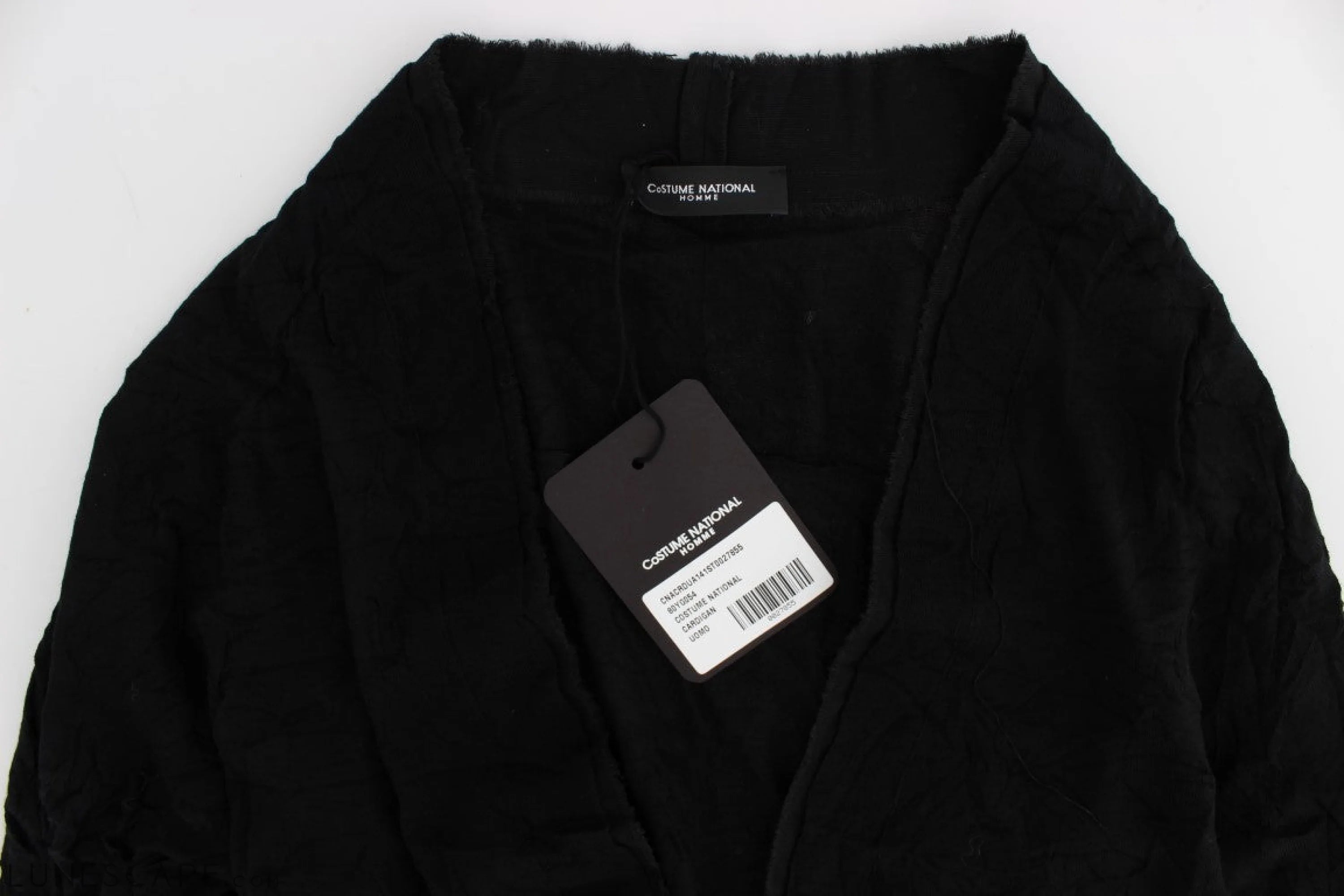 Costume National Elegant Black Merino Wool Cardigan LUNESCAPE