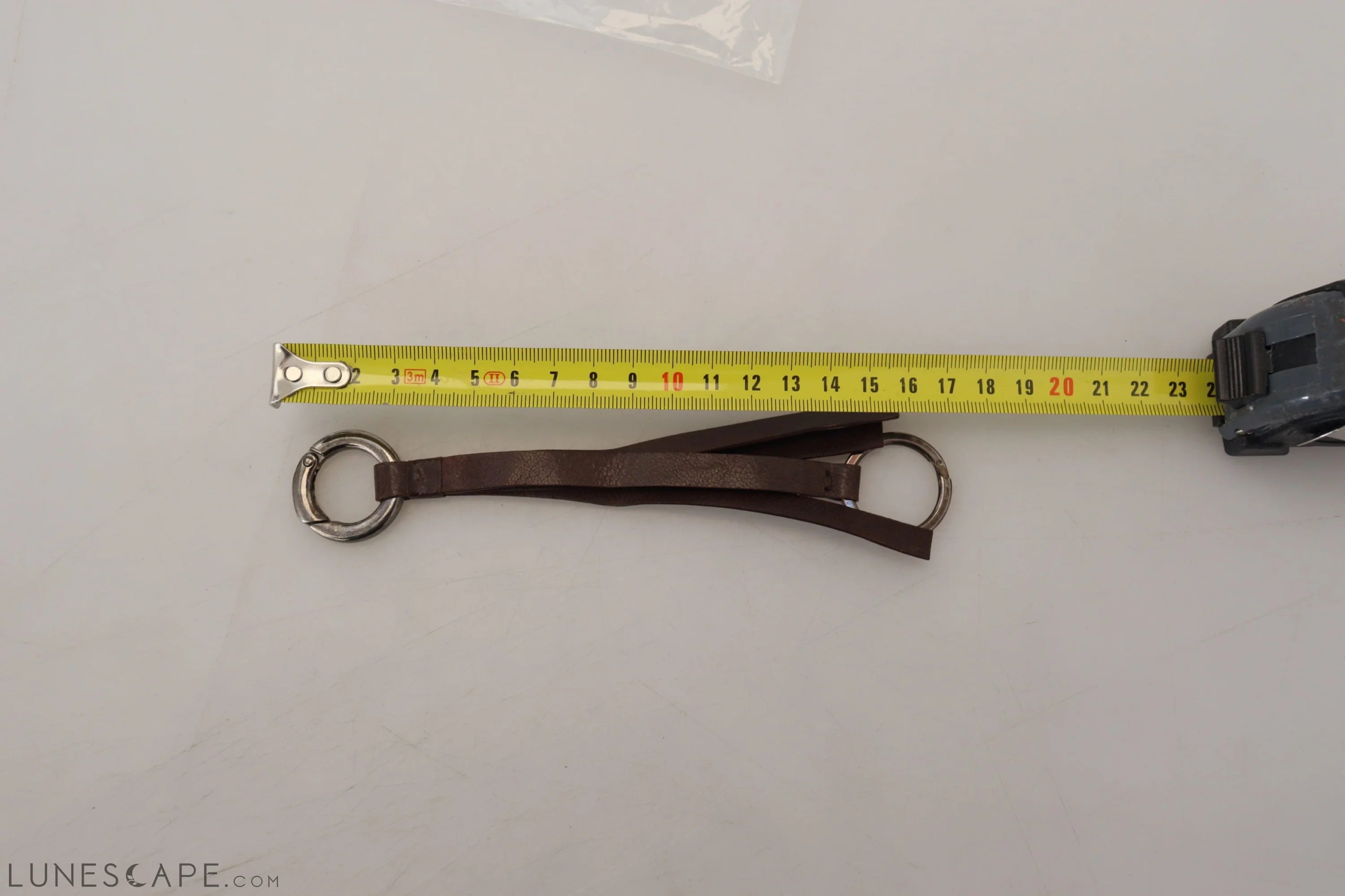 Costume National Elegant Brass & Leather Keychain Charm LUNESCAPE