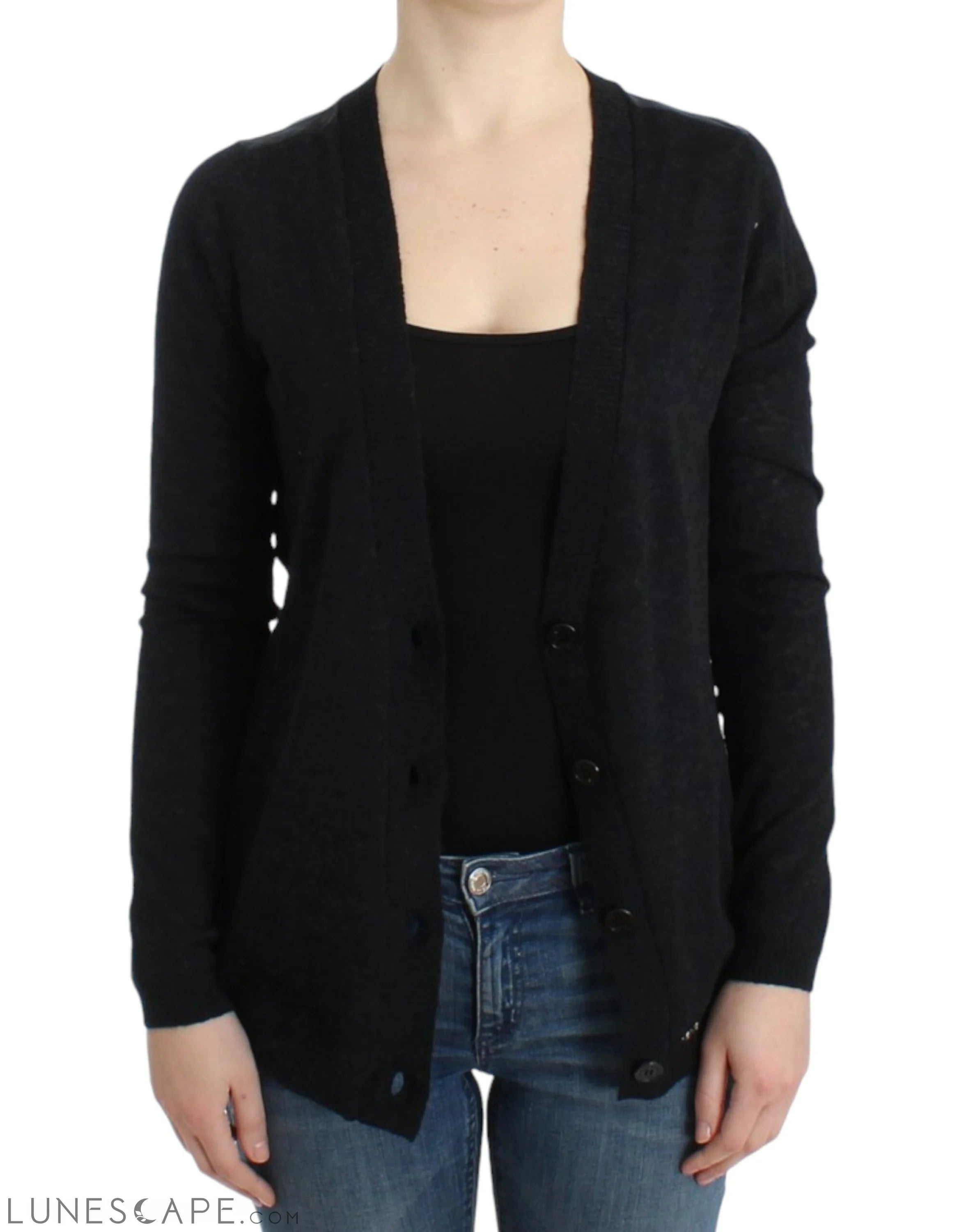 Costume National Elegant Deep V-neck Lightweight Cardigan LUNESCAPE