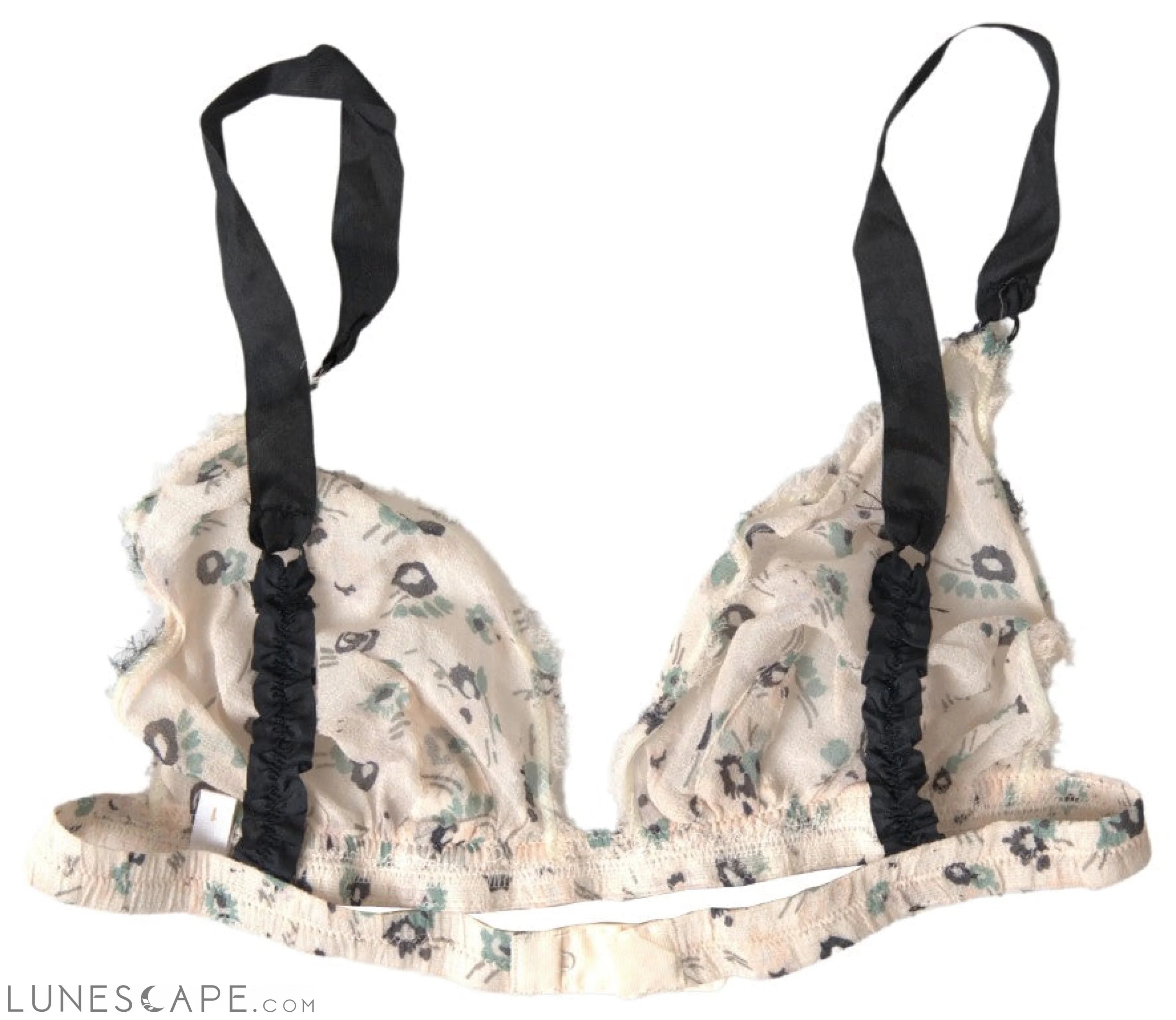 Costume National Elegant Floral Print Beige Bra LUNESCAPE