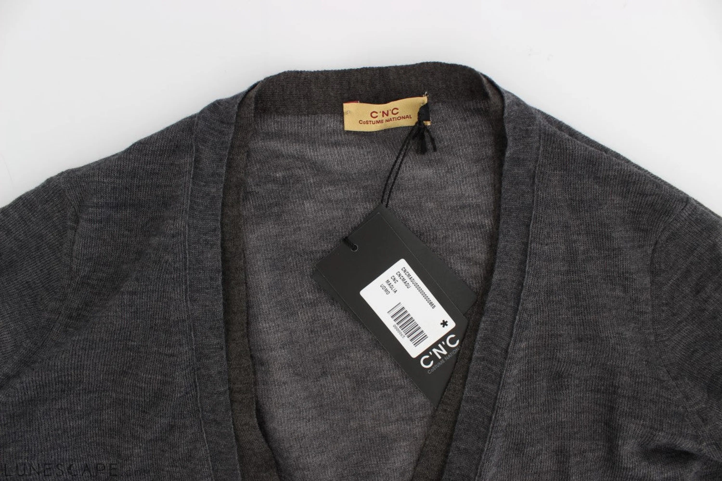 Costume National Elegant Gray Wool Blend Cardigan Sweater LUNESCAPE