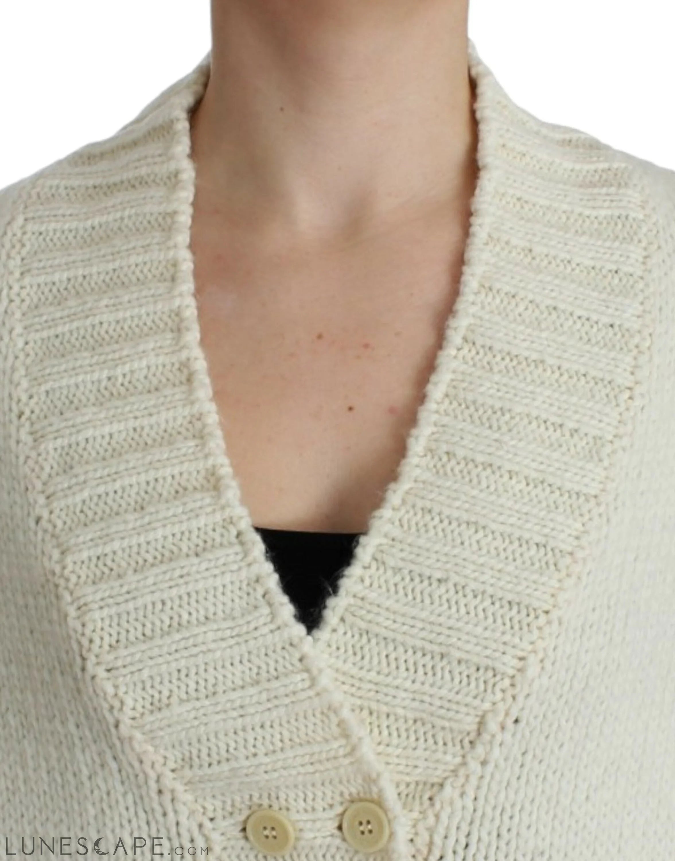 Costume National Elegant White Knitted Cape-Cardigan Hybrid LUNESCAPE