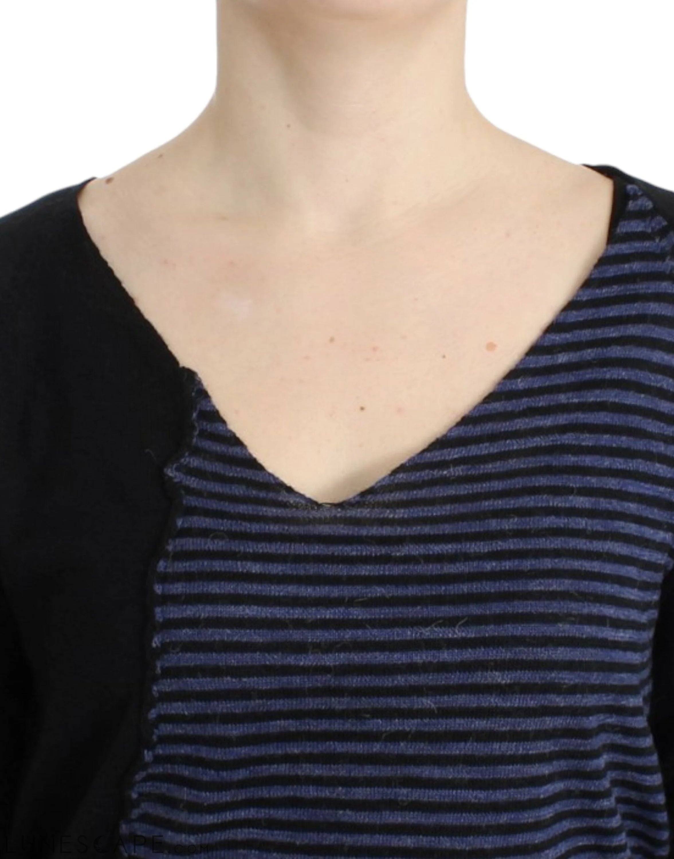 Costume National Striped V-Neck Luxury Sweater LUNESCAPE