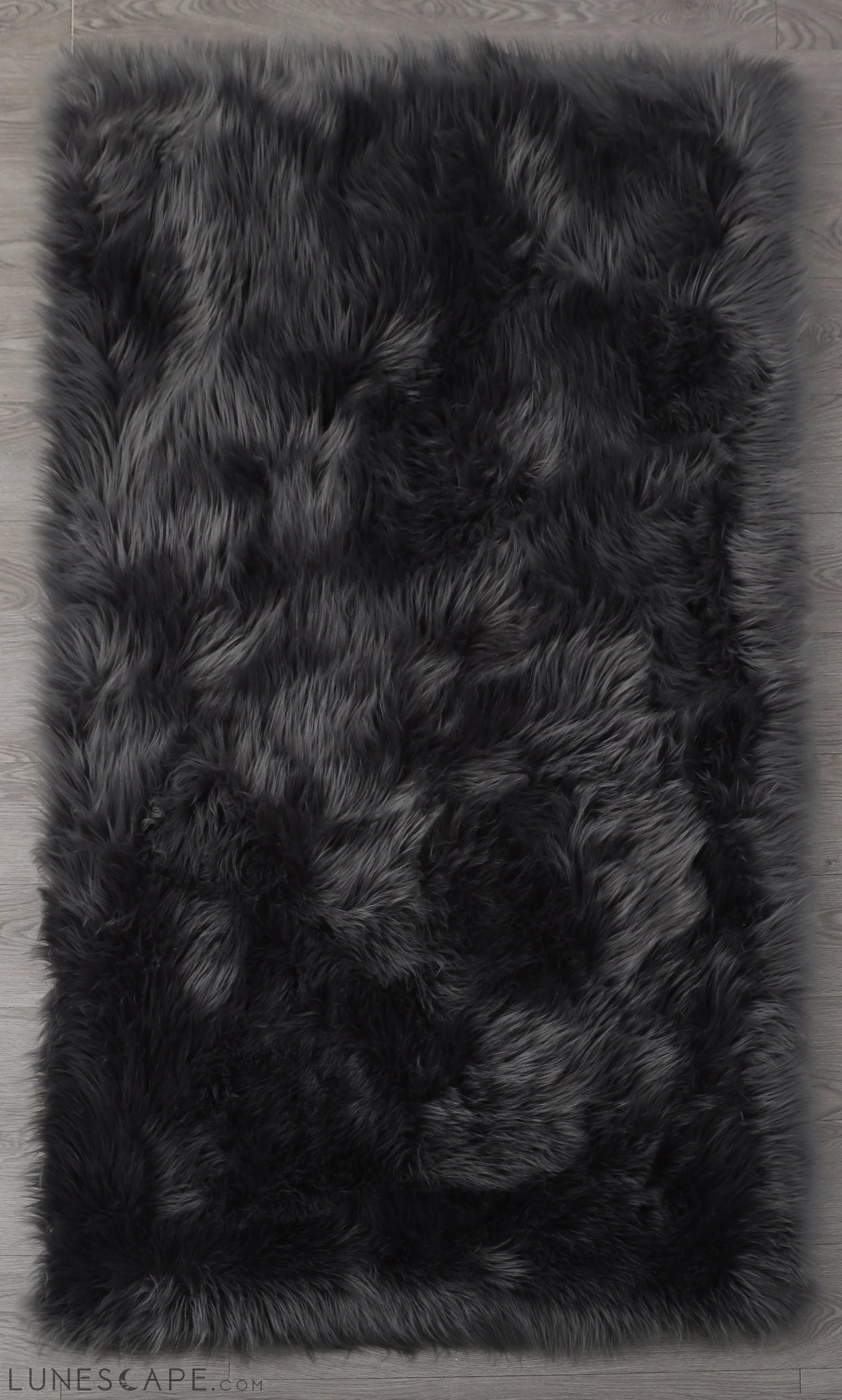 Cozy Ultra Soft Fluffy Faux Fur Grey Area Rug LUNESCAPE