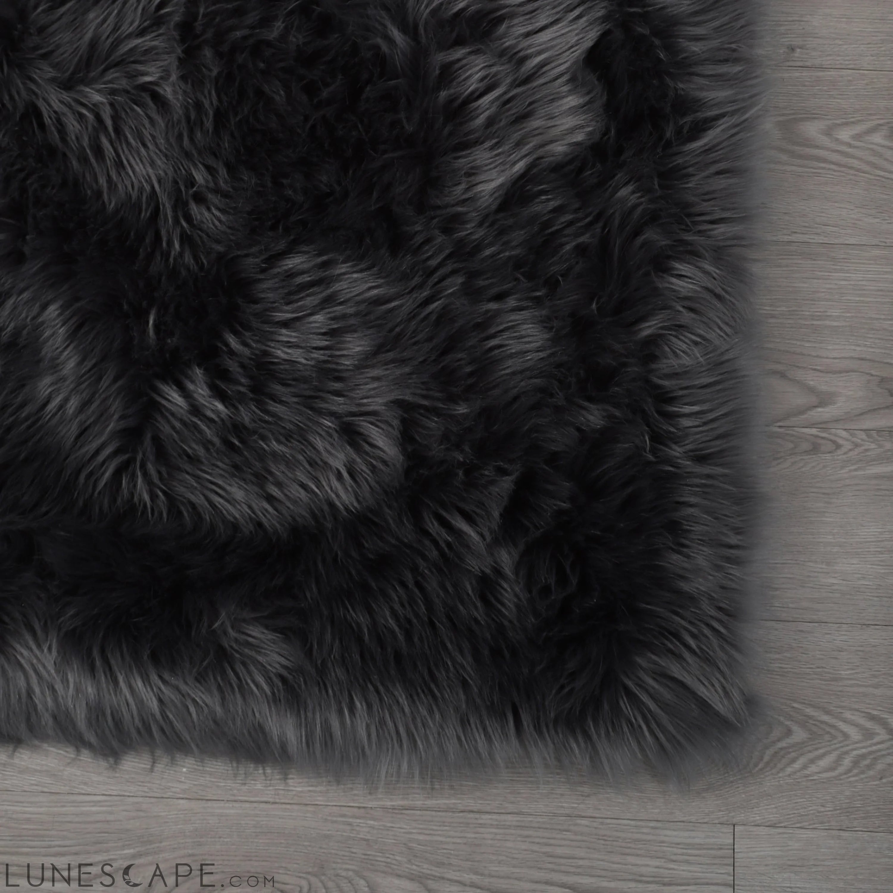 Cozy Ultra Soft Fluffy Faux Fur Grey Area Rug LUNESCAPE