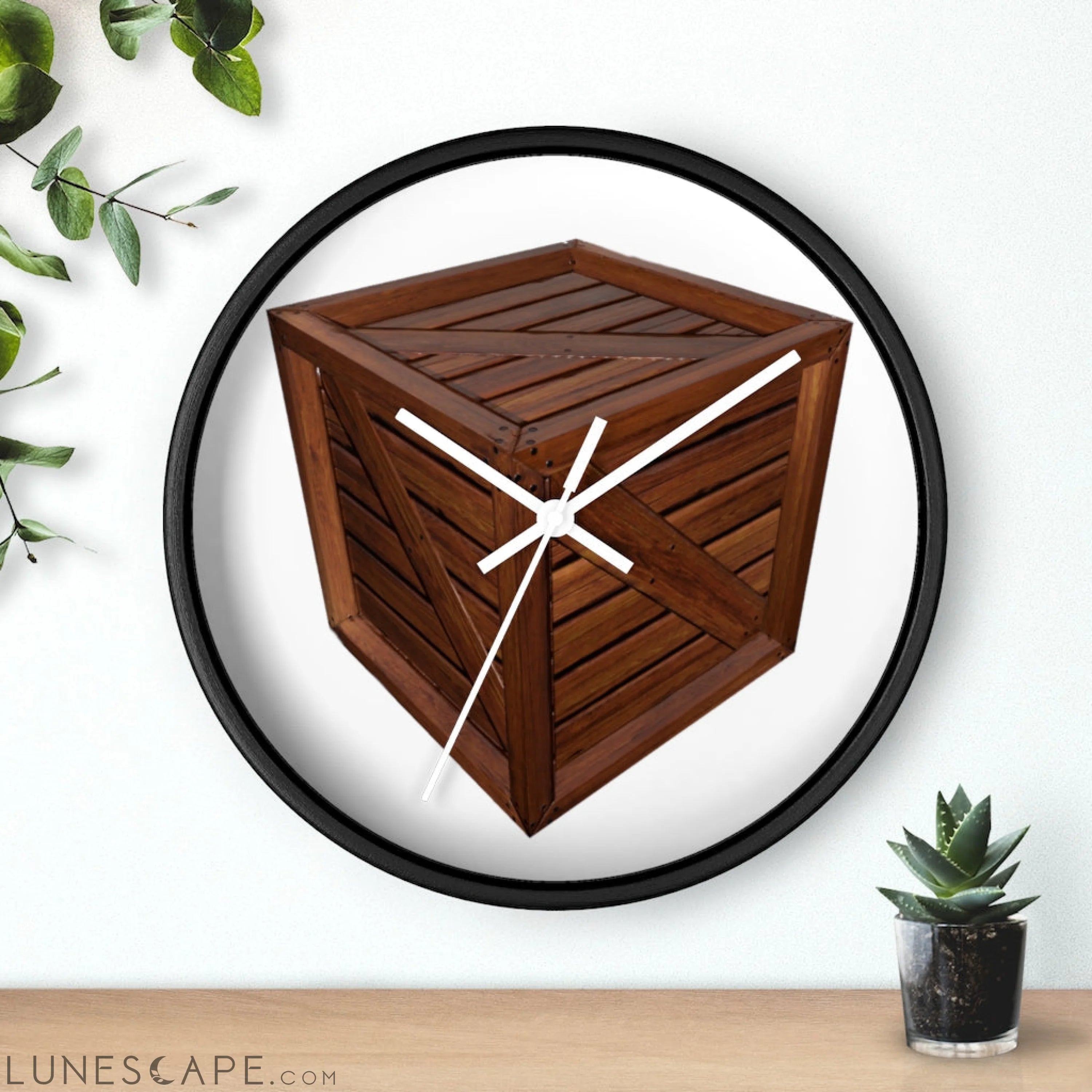 Crate Wall clock LUNESCAPE