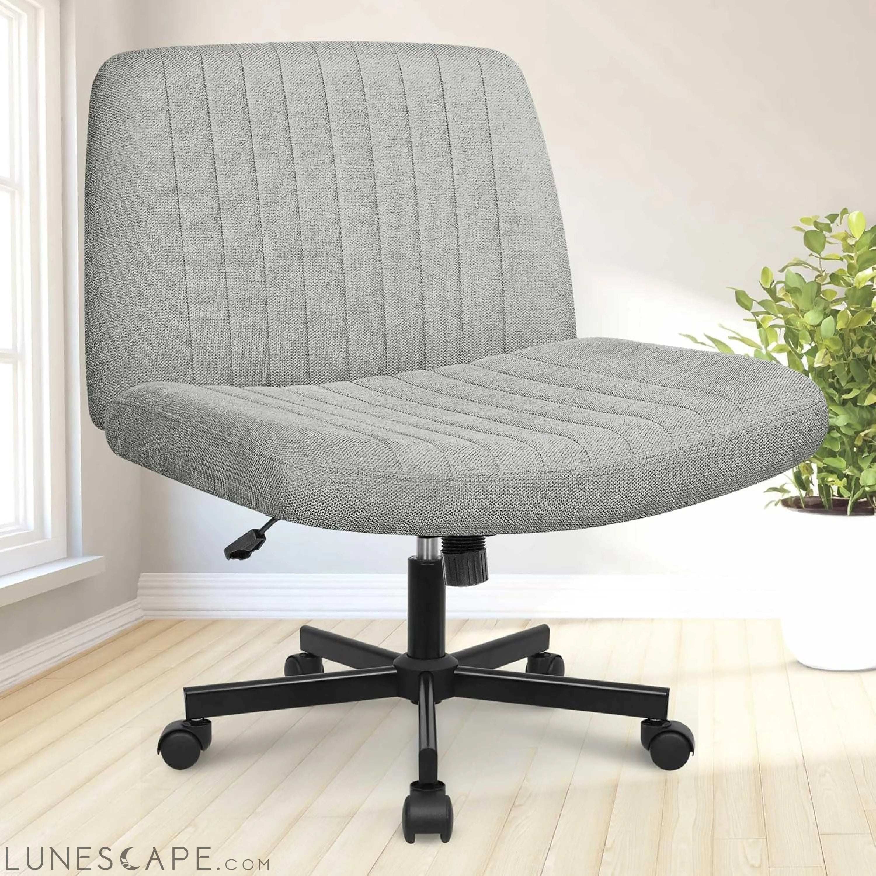 Criss Cross Chair, Armless Legged Office Desk Chair, with Wheels LUNESCAPE